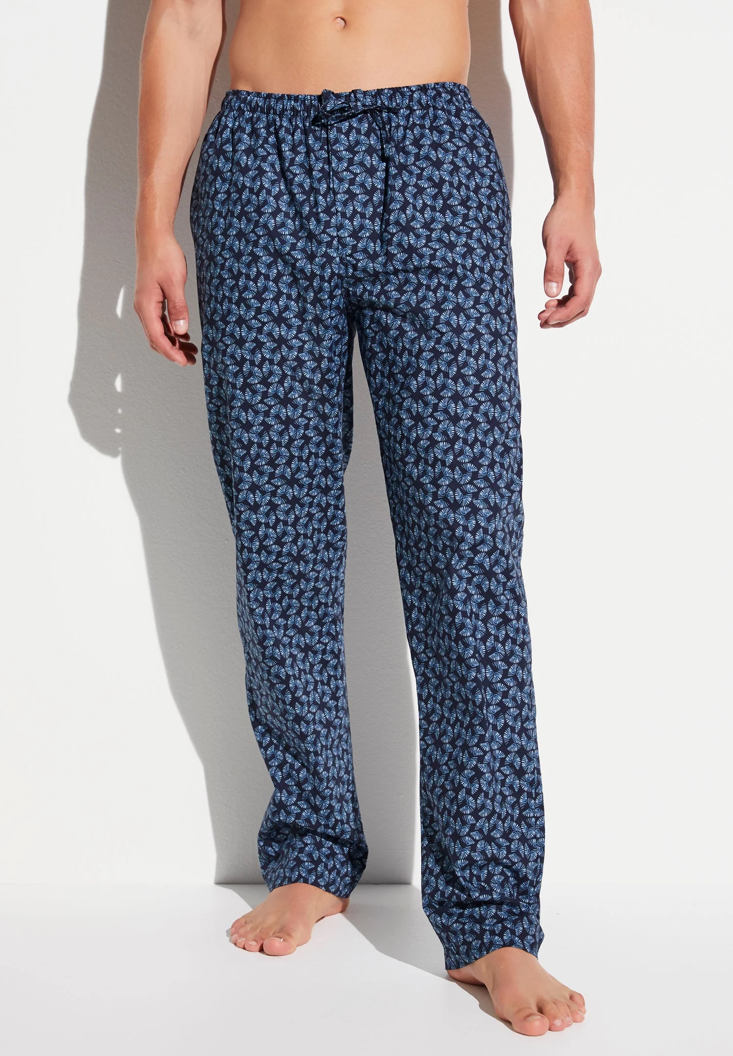 Cotton Poplin Print | Hose lang - blue