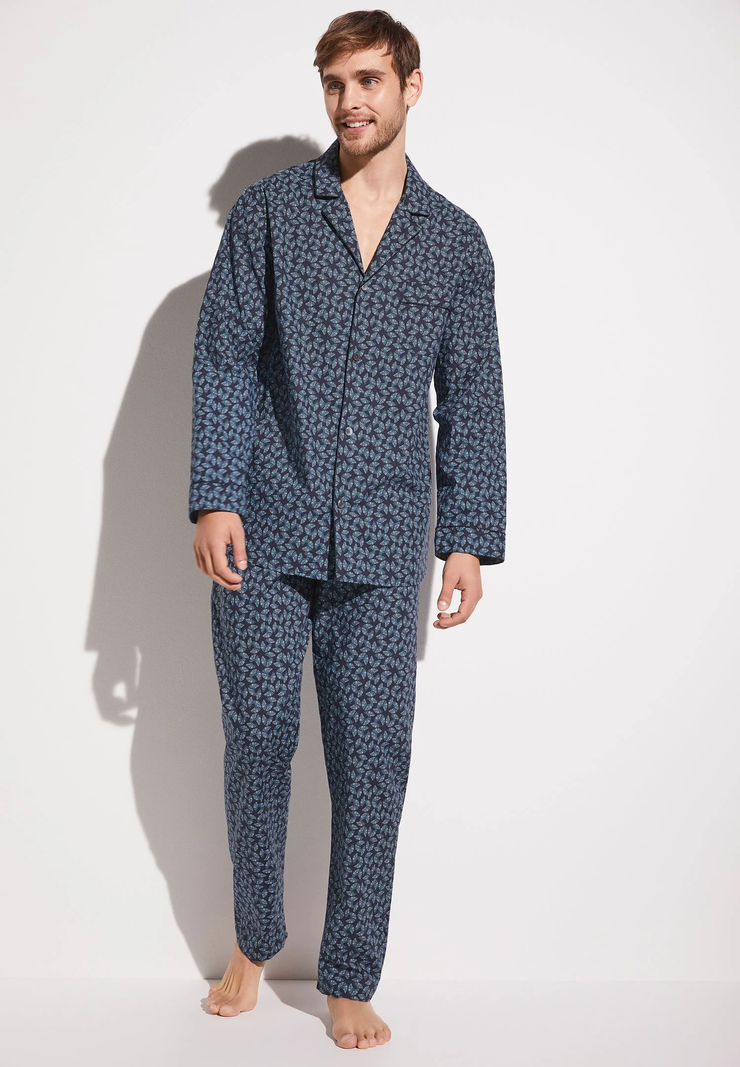 Cotton Poplin Print | Pyjama lang - blue