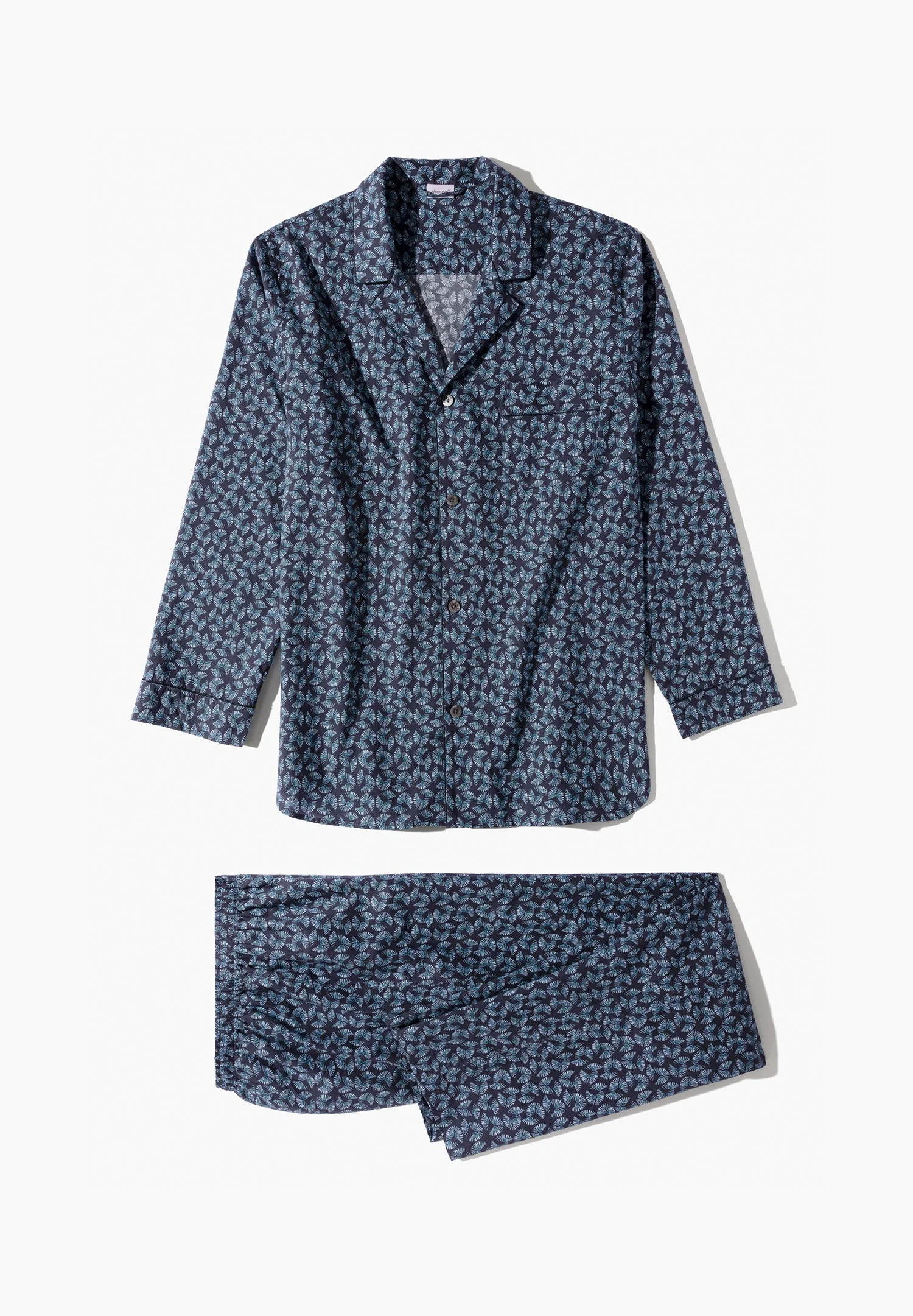 Cotton Poplin Print | Pyjama lang - blue - Image 6