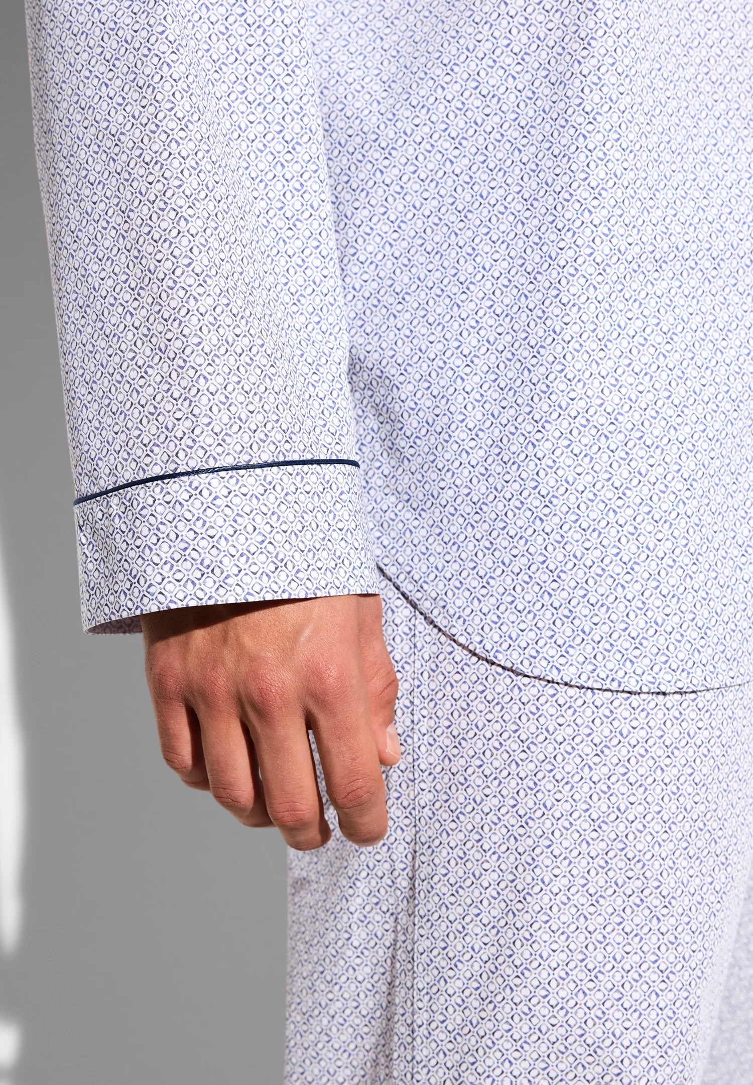 Cotton Poplin Print | Pyjama lang - geo squares - Image 4