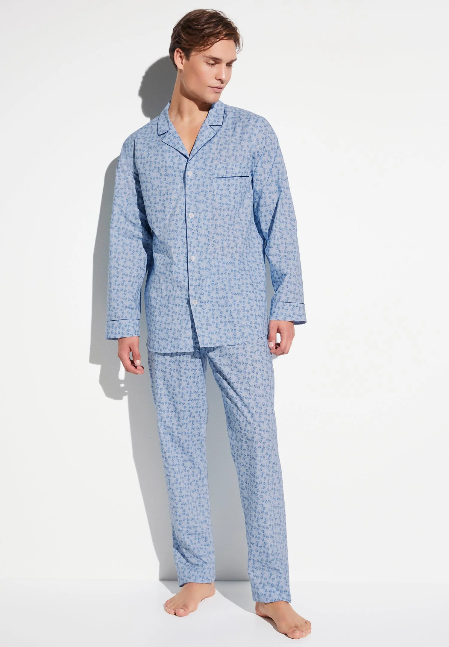 Cotton Poplin Print | Pyjama lang - light blue