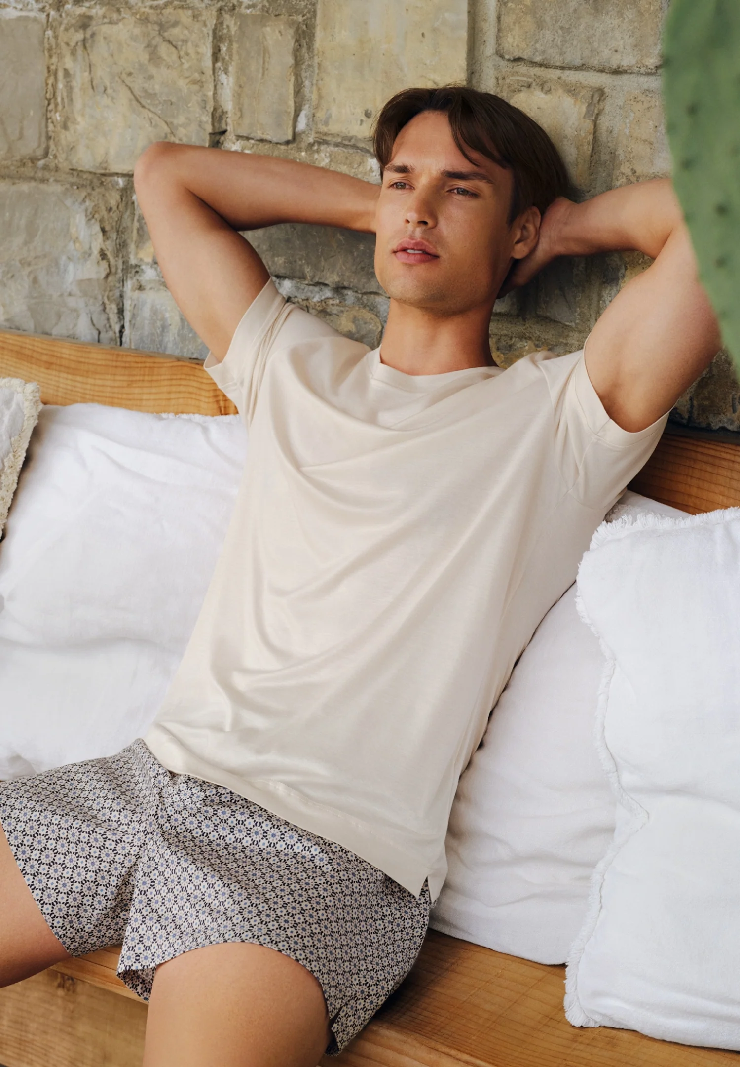 Cotton Sateen Print | Boxer Shorts - beige mosaik - Image 3