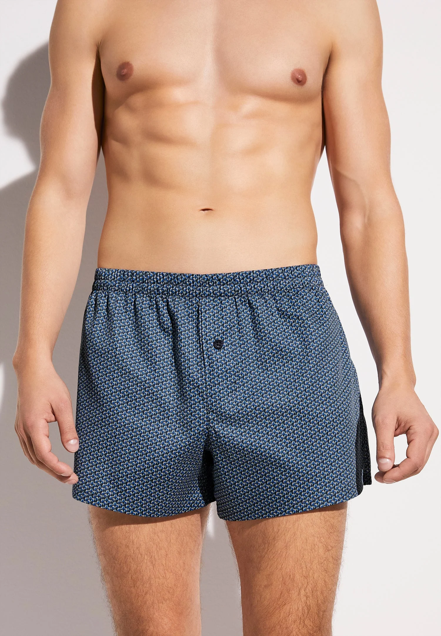 Cotton Sateen Print | Boxer Shorts - fantasy blue