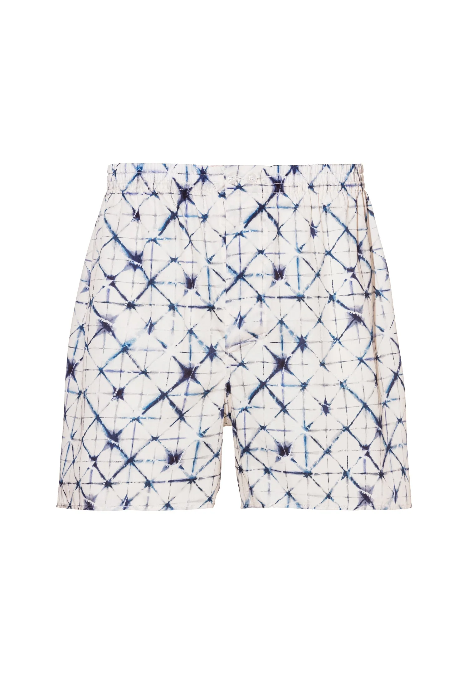 Cotton Sateen Print | Boxer Shorts - geo-batic blue - Image 2