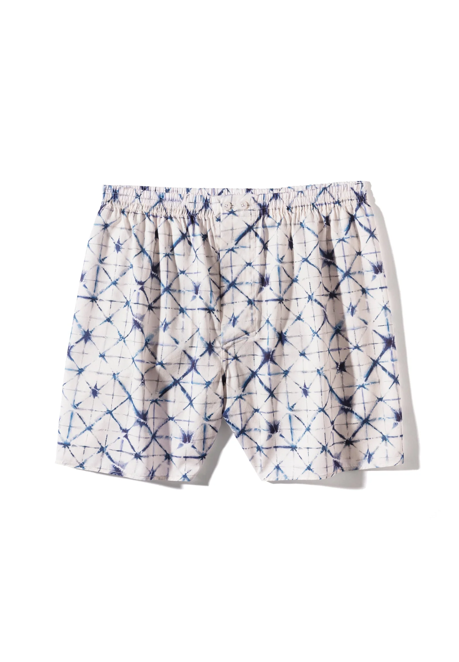 Cotton Sateen Print | Boxer Shorts - geo-batic blue - Image 4