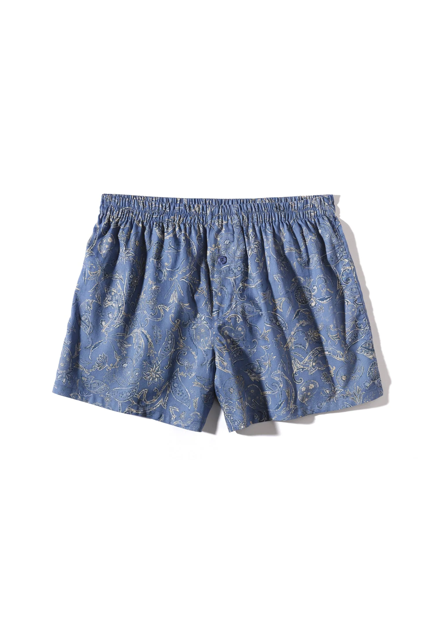 Cotton Sateen Print | Boxer Shorts - summer-paisley blue - Image 5