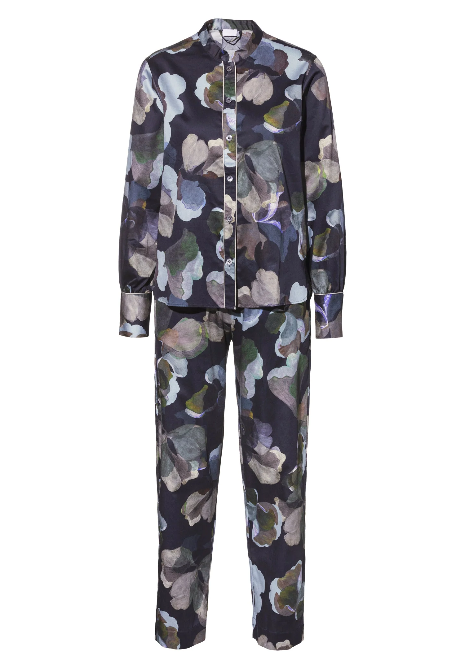 Cotton Sateen Print | Pyjama lang - florals blue - Image 2