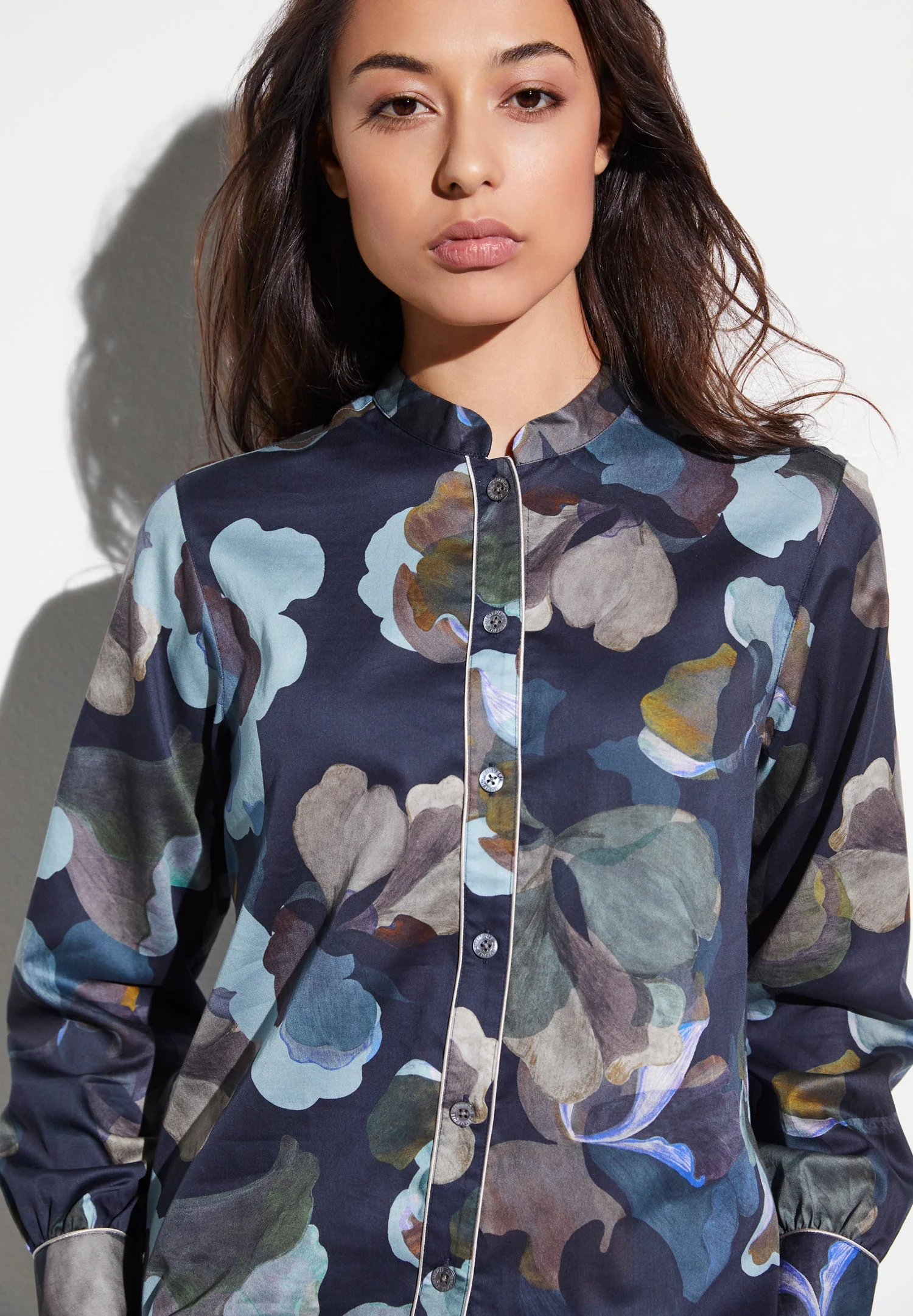 Cotton Sateen Print | Pyjama lang - florals blue - Image 4