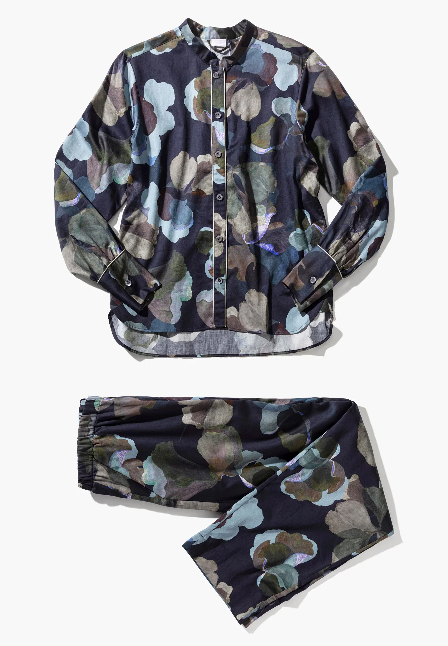 Cotton Sateen Print | Pyjama lang - florals blue - Image 5
