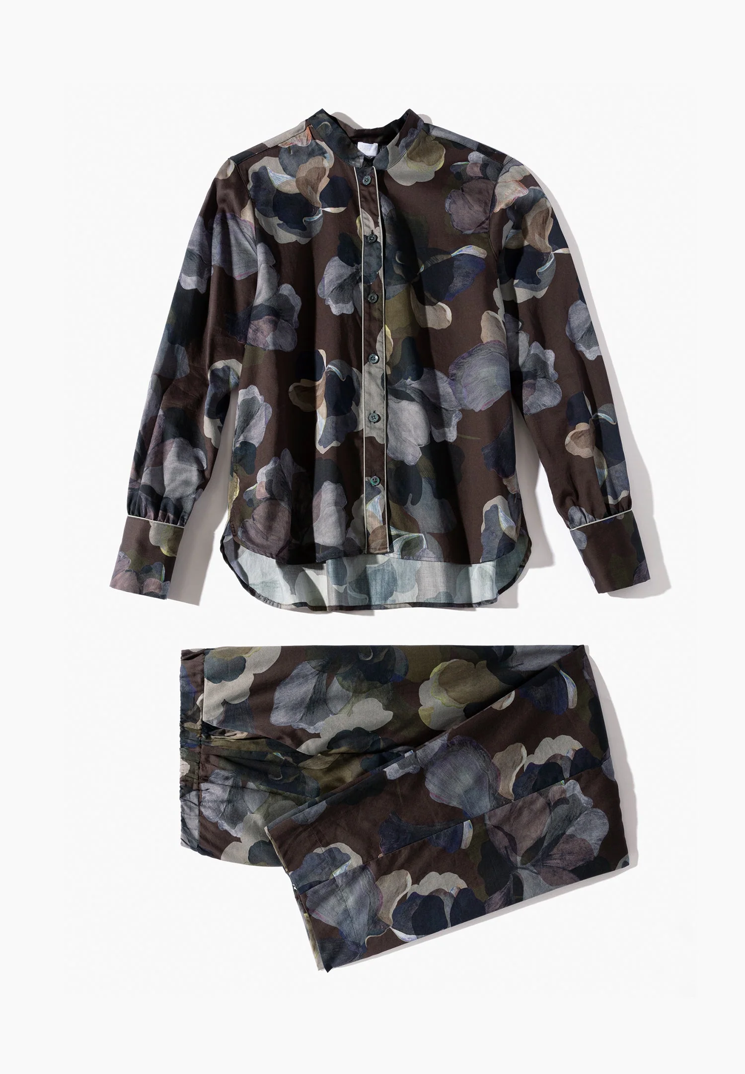 Cotton Sateen Print | Pyjama lang - florals brown - Image 6