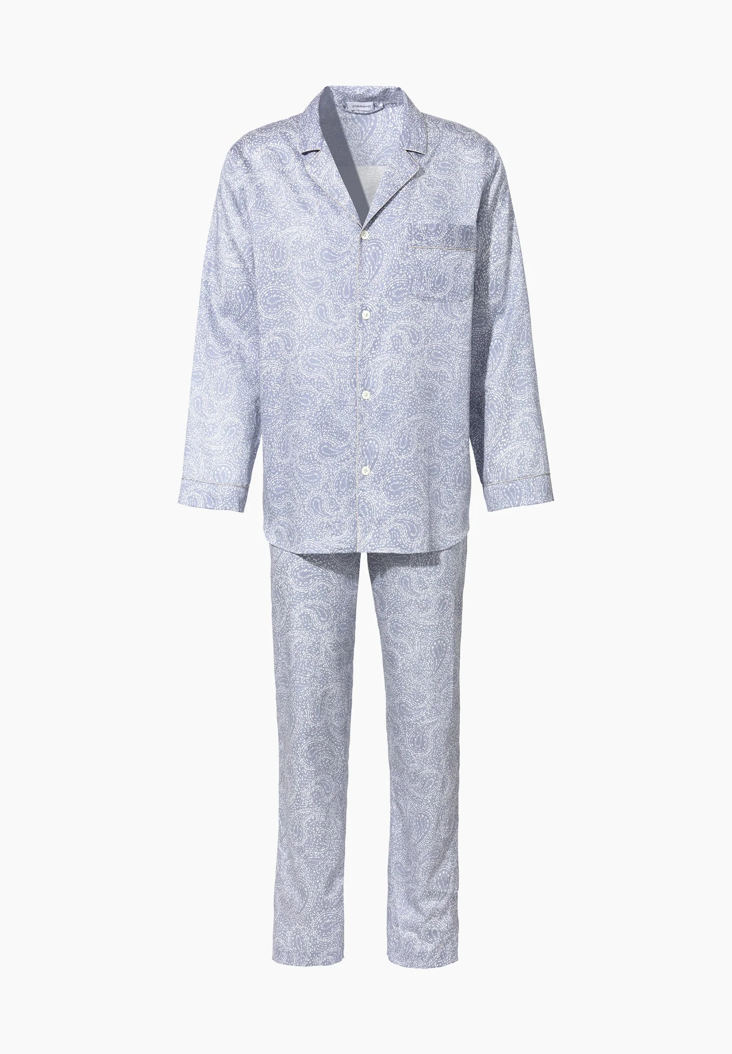 Cotton Sateen Print | Pyjama lang - paisley blue - Image 2
