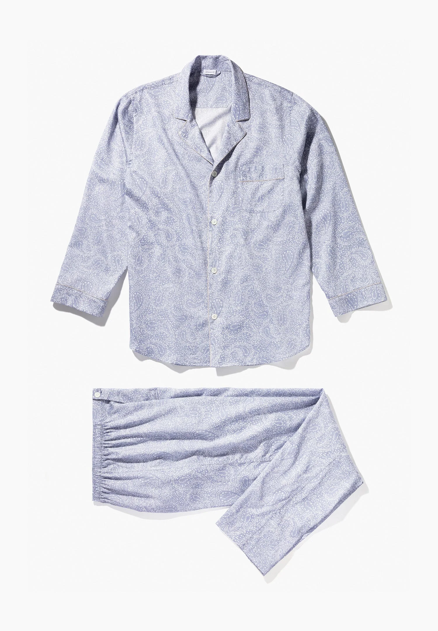 Cotton Sateen Print | Pyjama lang - paisley blue - Image 5