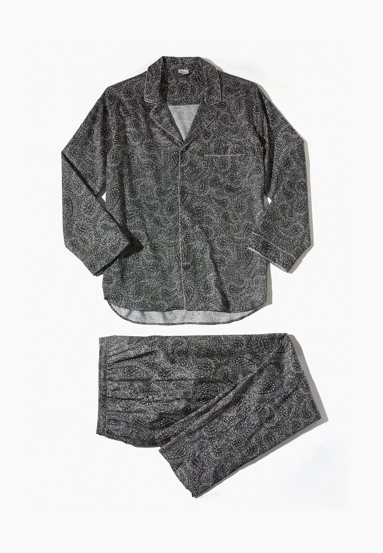 Cotton Sateen Print | Pyjama lang - paisley dark blue - Image 4