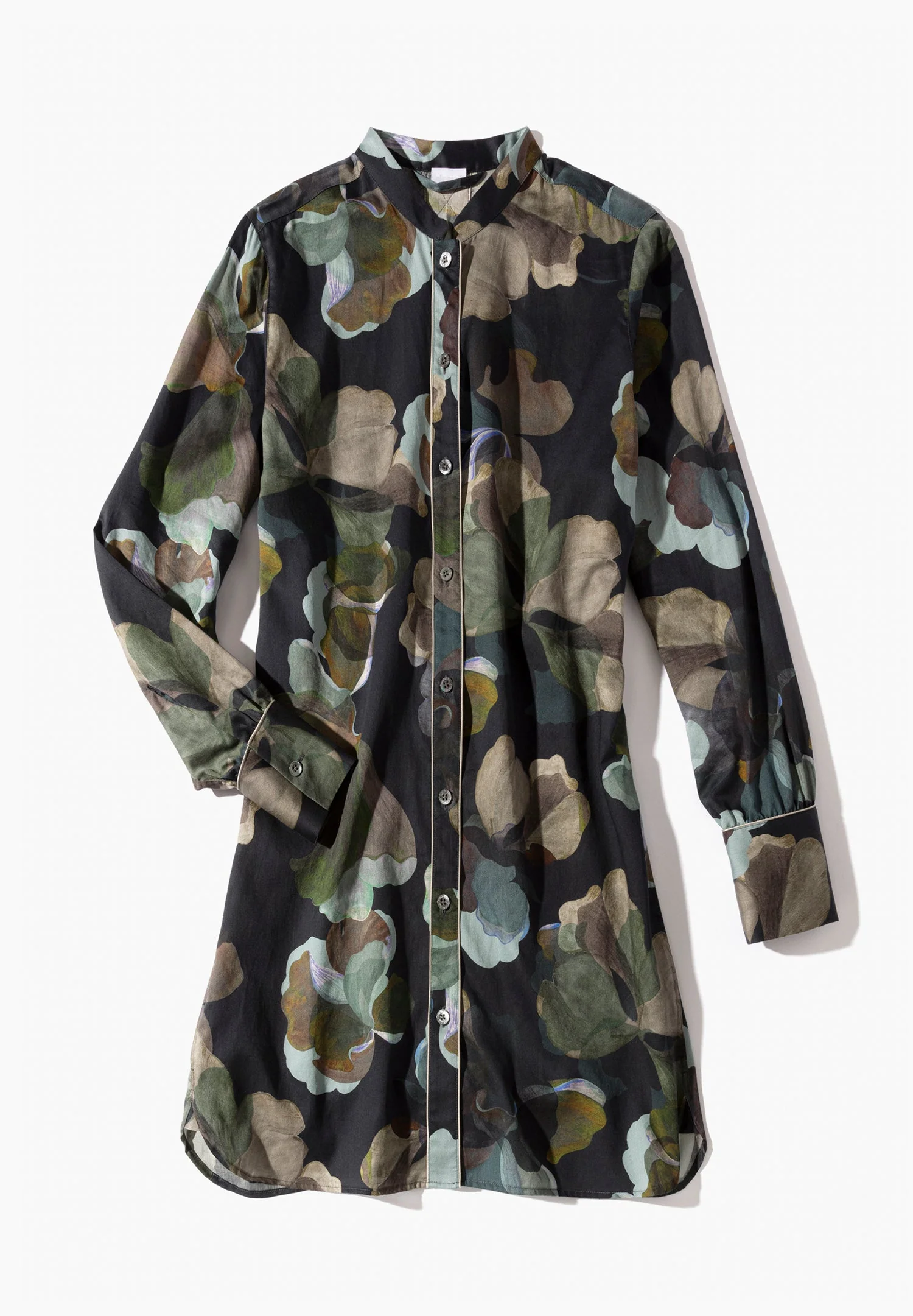 Cotton Sateen Print | Sleepshirt langarm - florals blue - Image 5