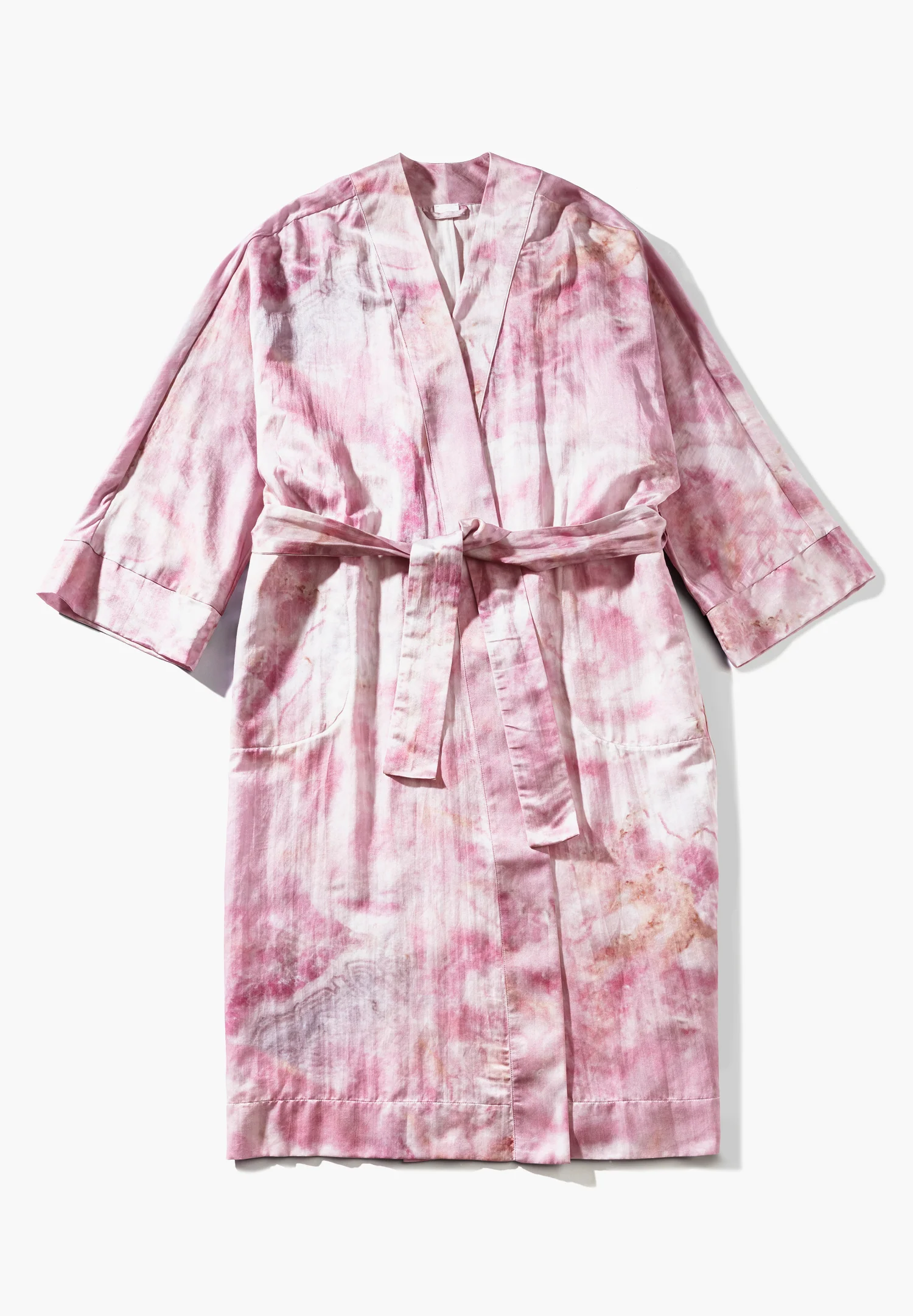 Cotton/Silk Print | Morgenmantel lang - shades of marble - Image 5