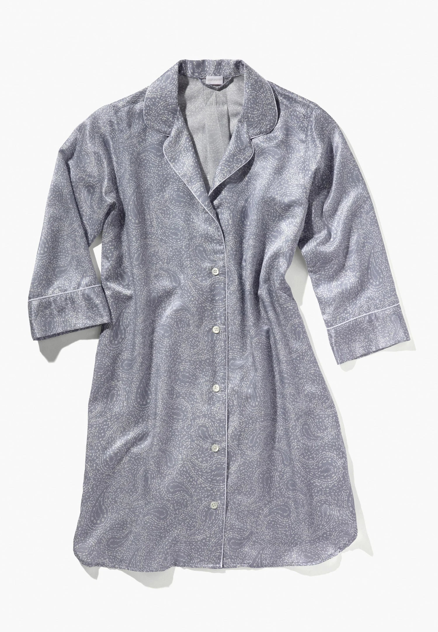 Cotton/Silk Print | Sleepshirt 3/4-Ärmel - paisley blue - Image 4