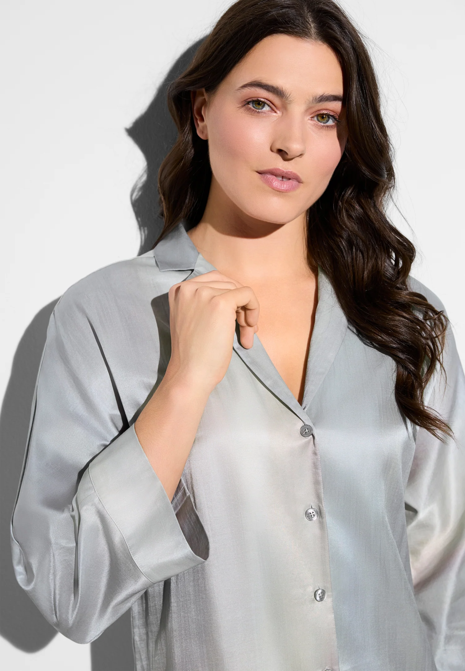 Cotton/Silk Print | Sleepshirt langarm - shades of ombré - Image 3