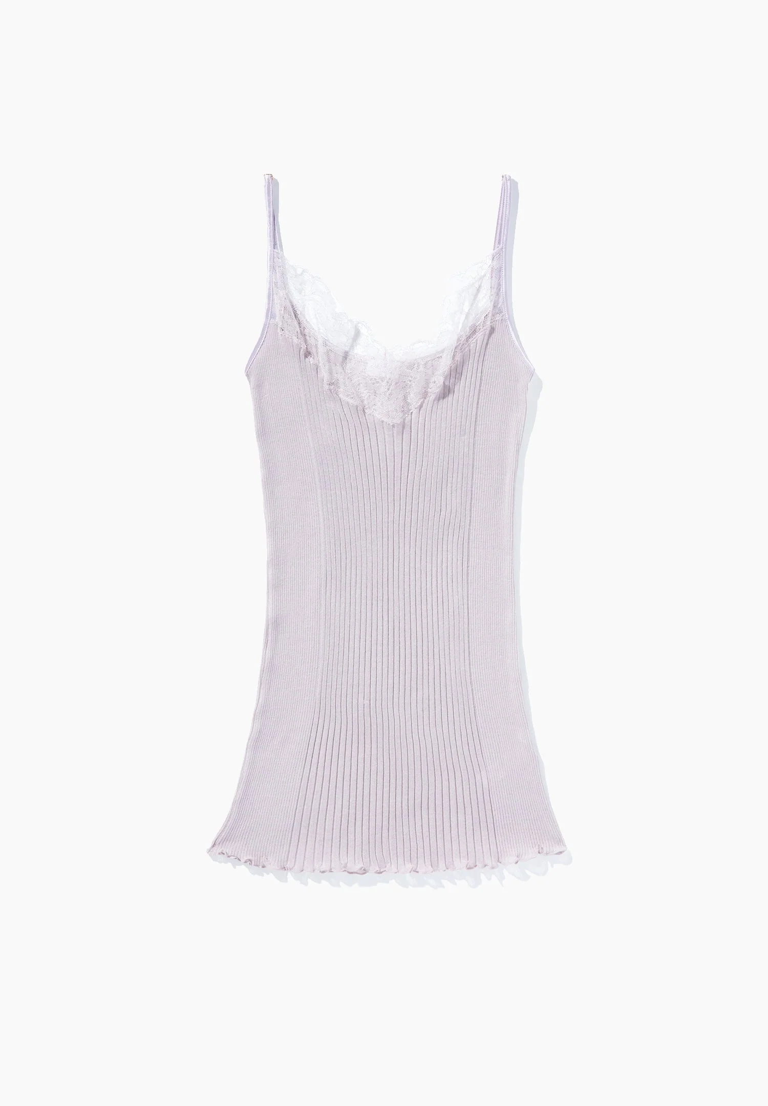 Cotton/Silk Rib | Spaghetti Top - lilac - Image 6
