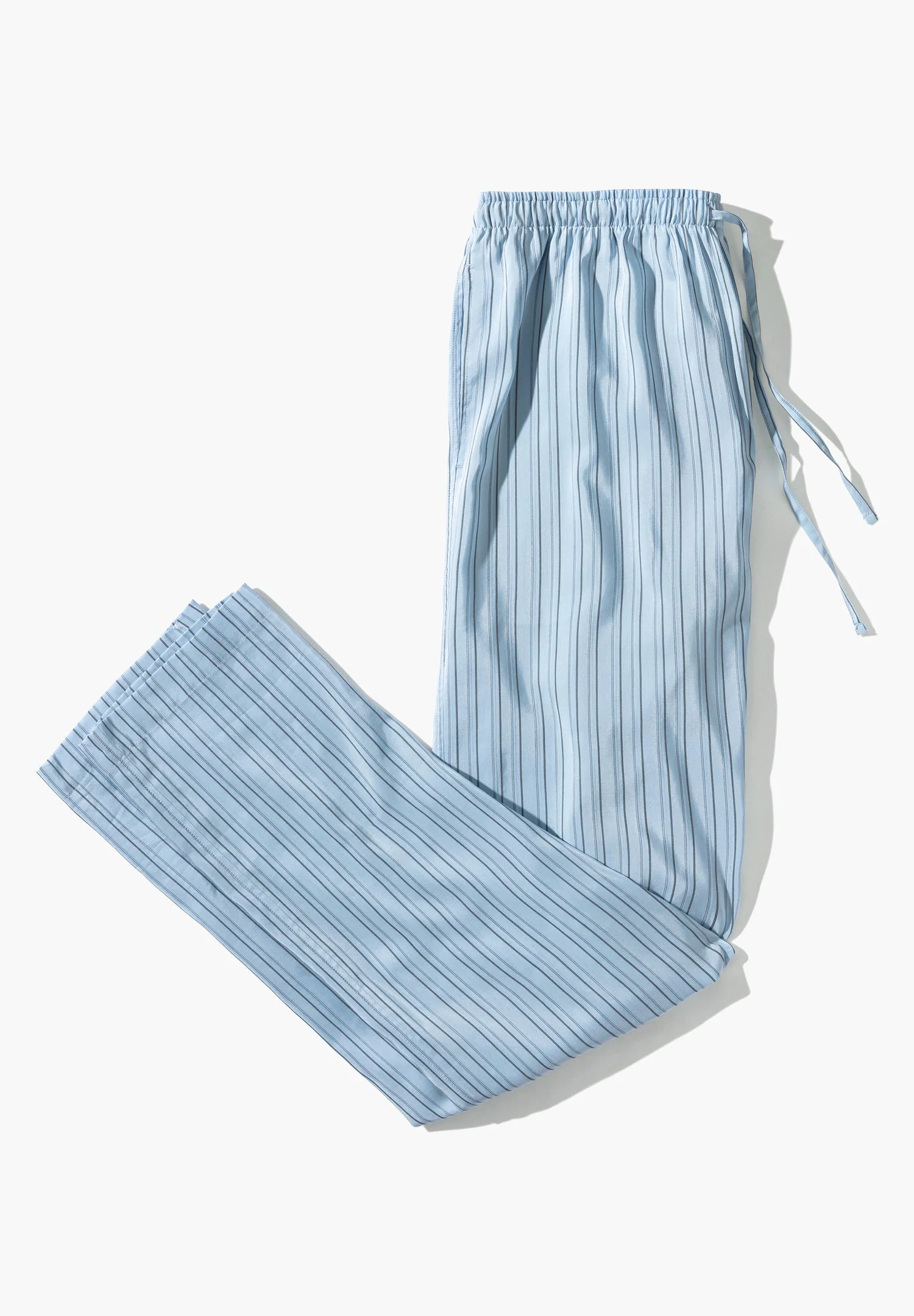 Cotton/Silk Stripes | Hose lang - light blue stripes - Image 4