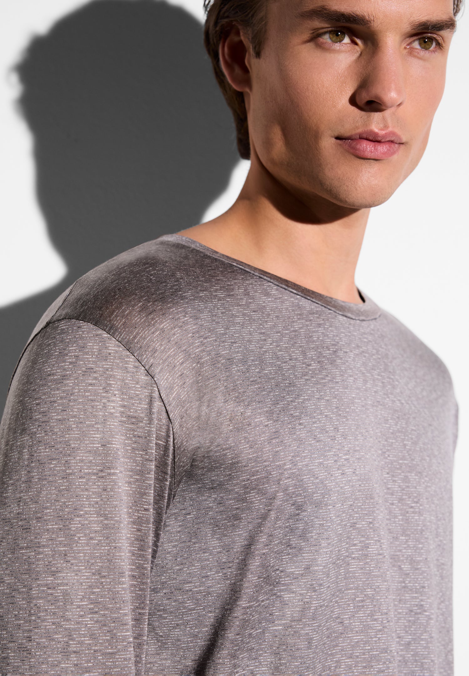 Cotton/Silk Stripes | Pyjama lang - walnut stripes - Image 3