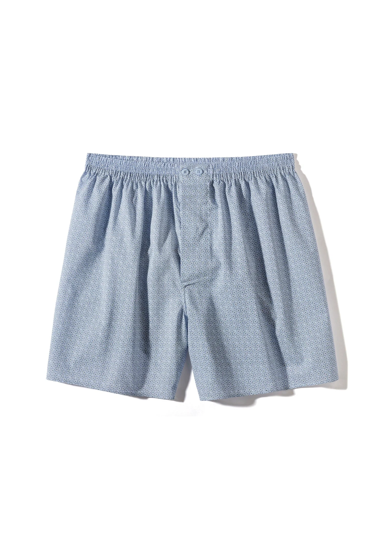 Cotton Voile Print | Boxer Shorts - ditsy-geo light blue - Image 4