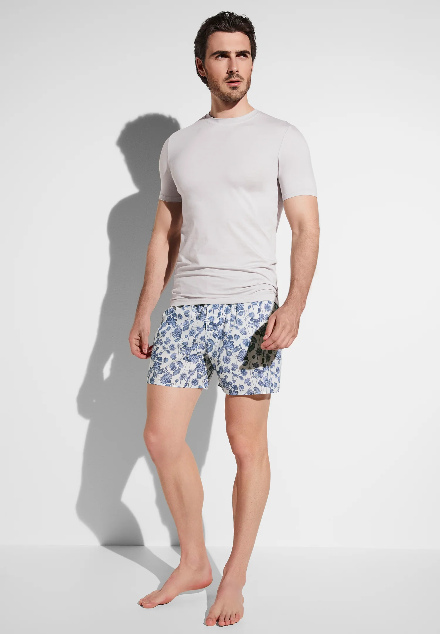 Cotton Voile Print | Boxer Shorts - noble botanicals white - Image 3
