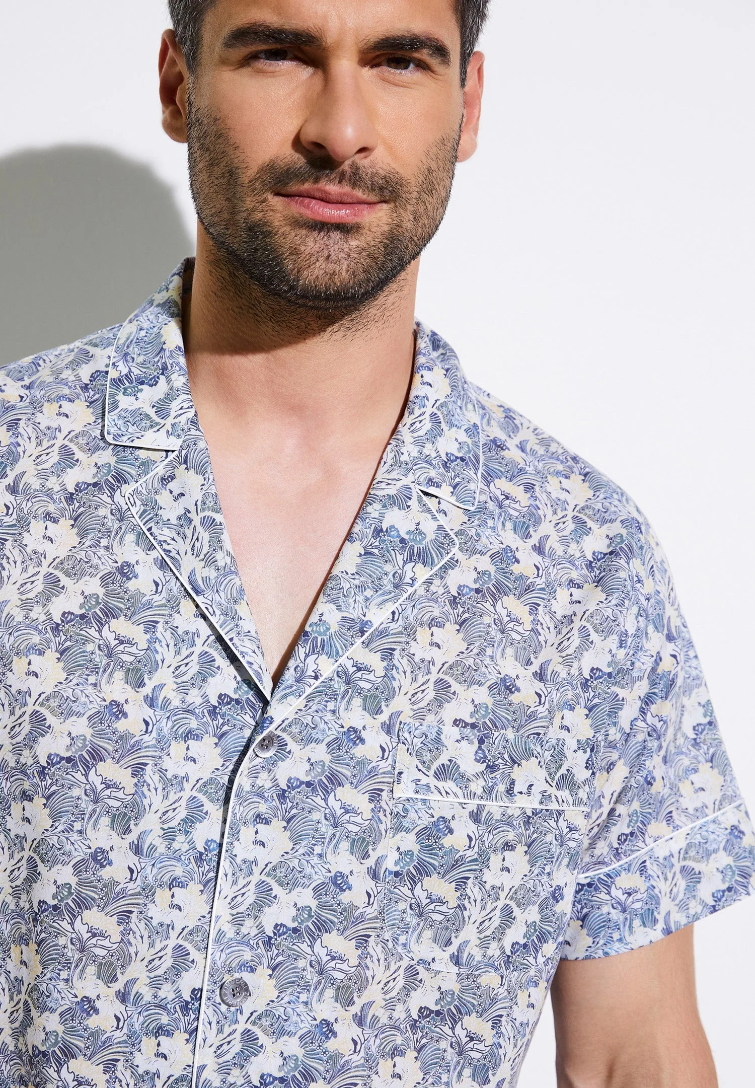 Cotton Voile Print | Pyjama kurz - yellow-blue - Image 3