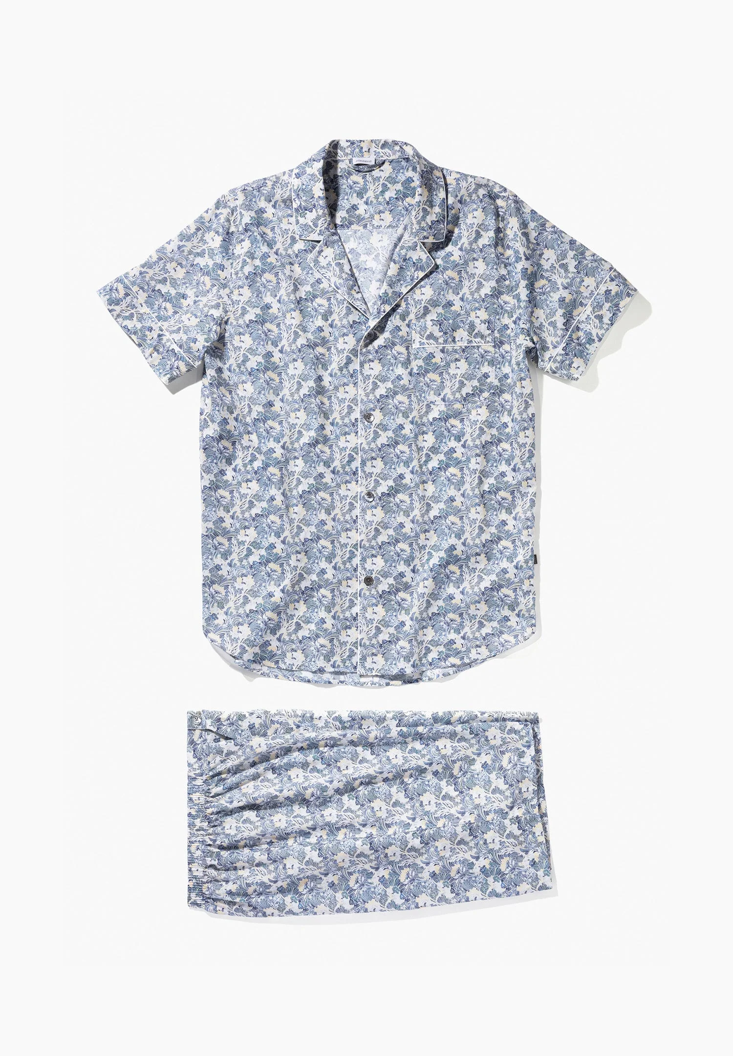 Cotton Voile Print | Pyjama kurz - yellow-blue - Image 4