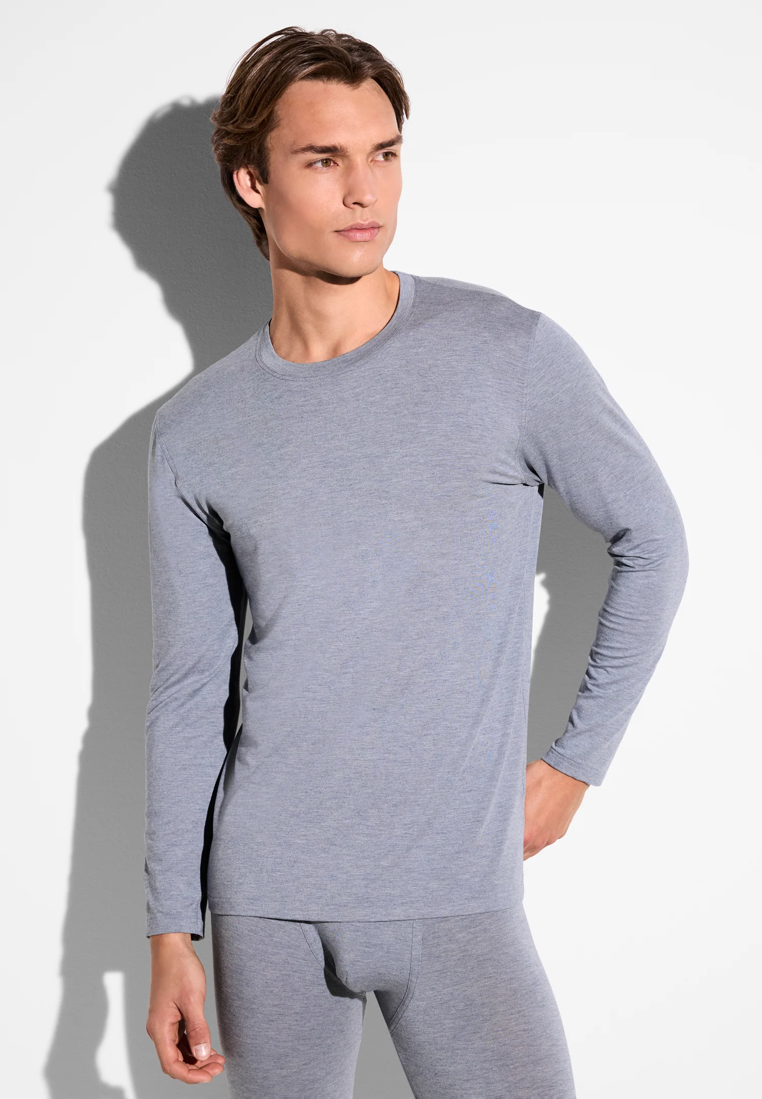 Cozy Comfort | T-Shirt langarm - blue mélange