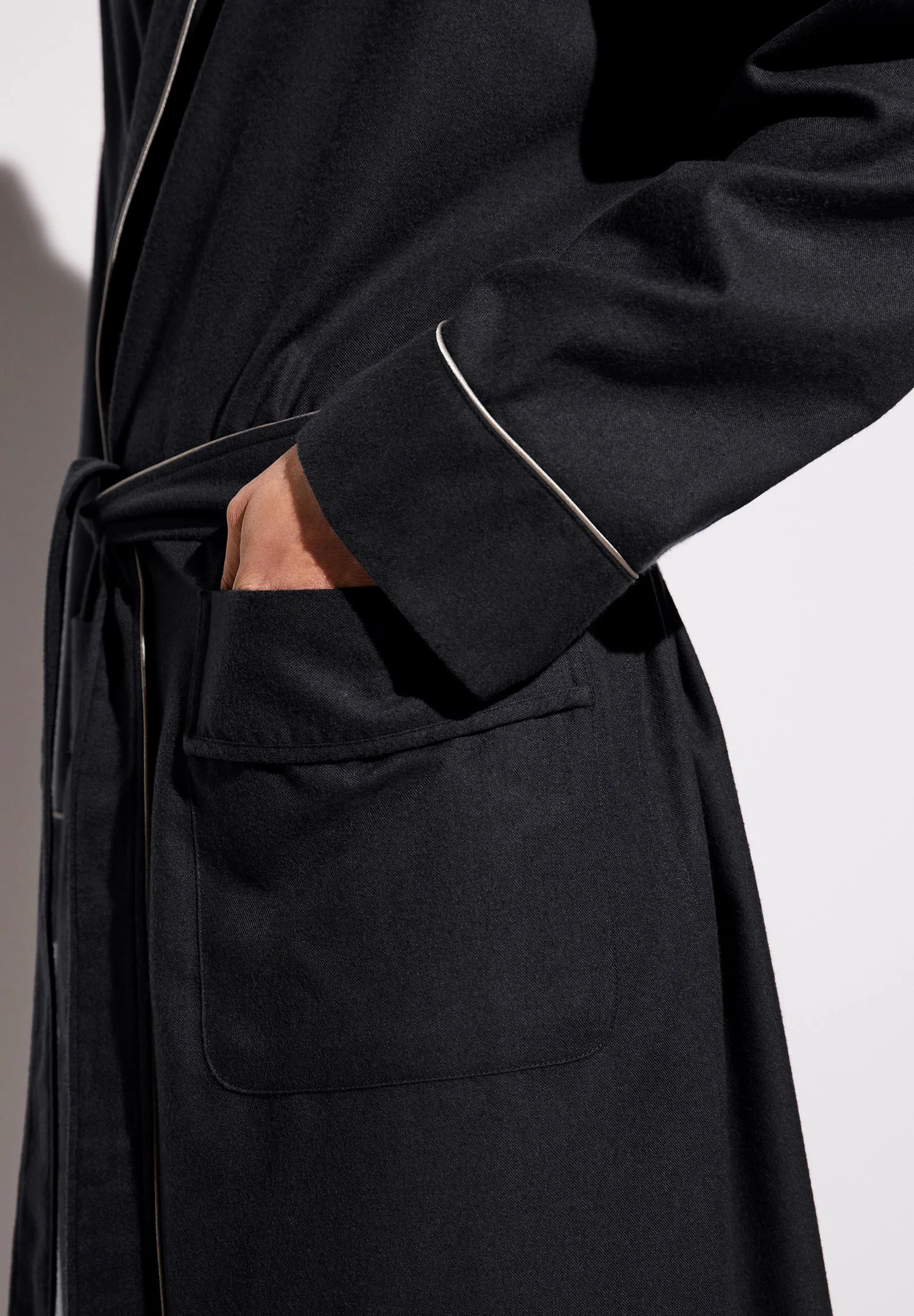 Cozy Flannel | Morgenmantel lang - navy - Image 5