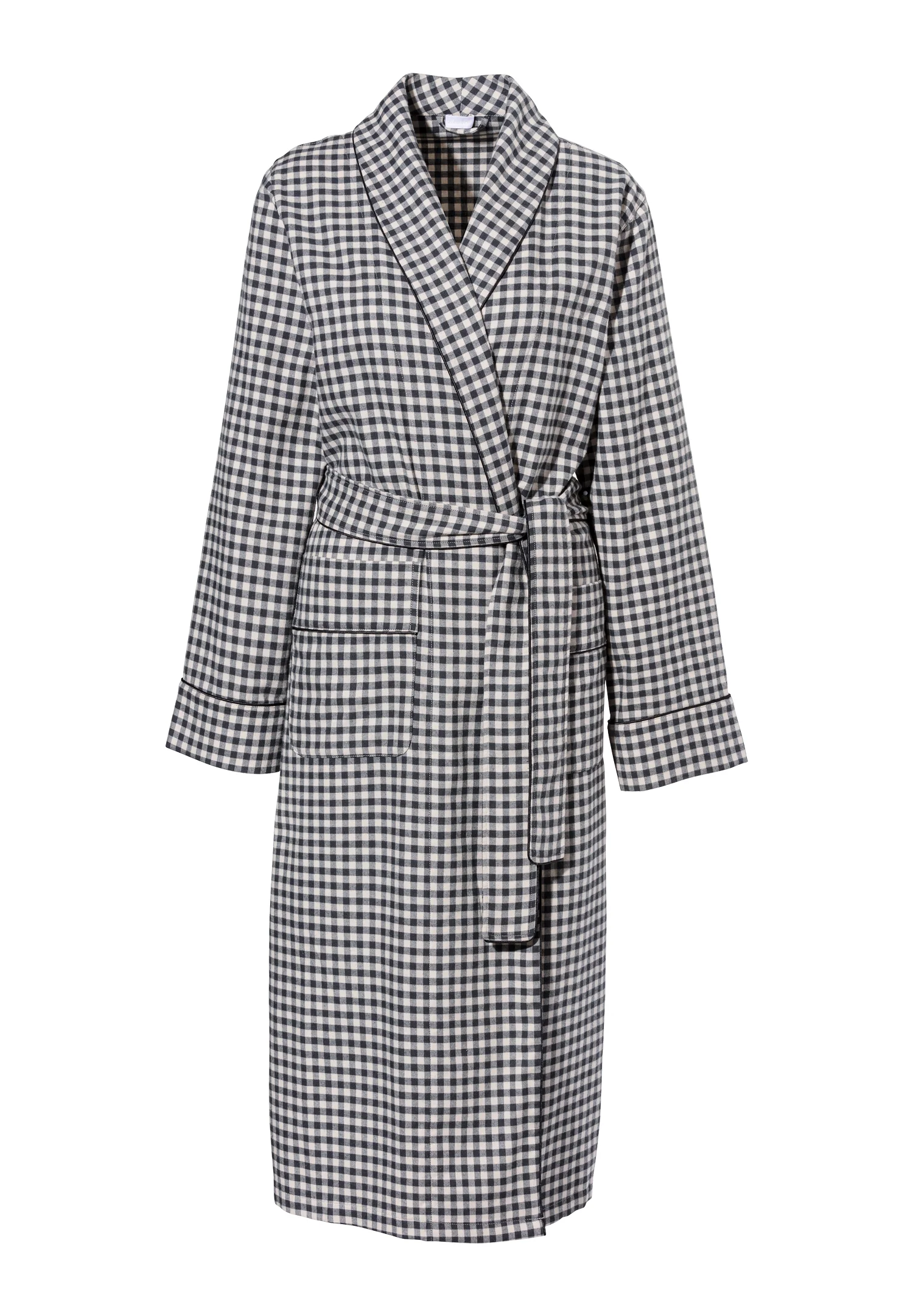 Cozy Flannel | Morgenmantel lang - oat check - Image 2