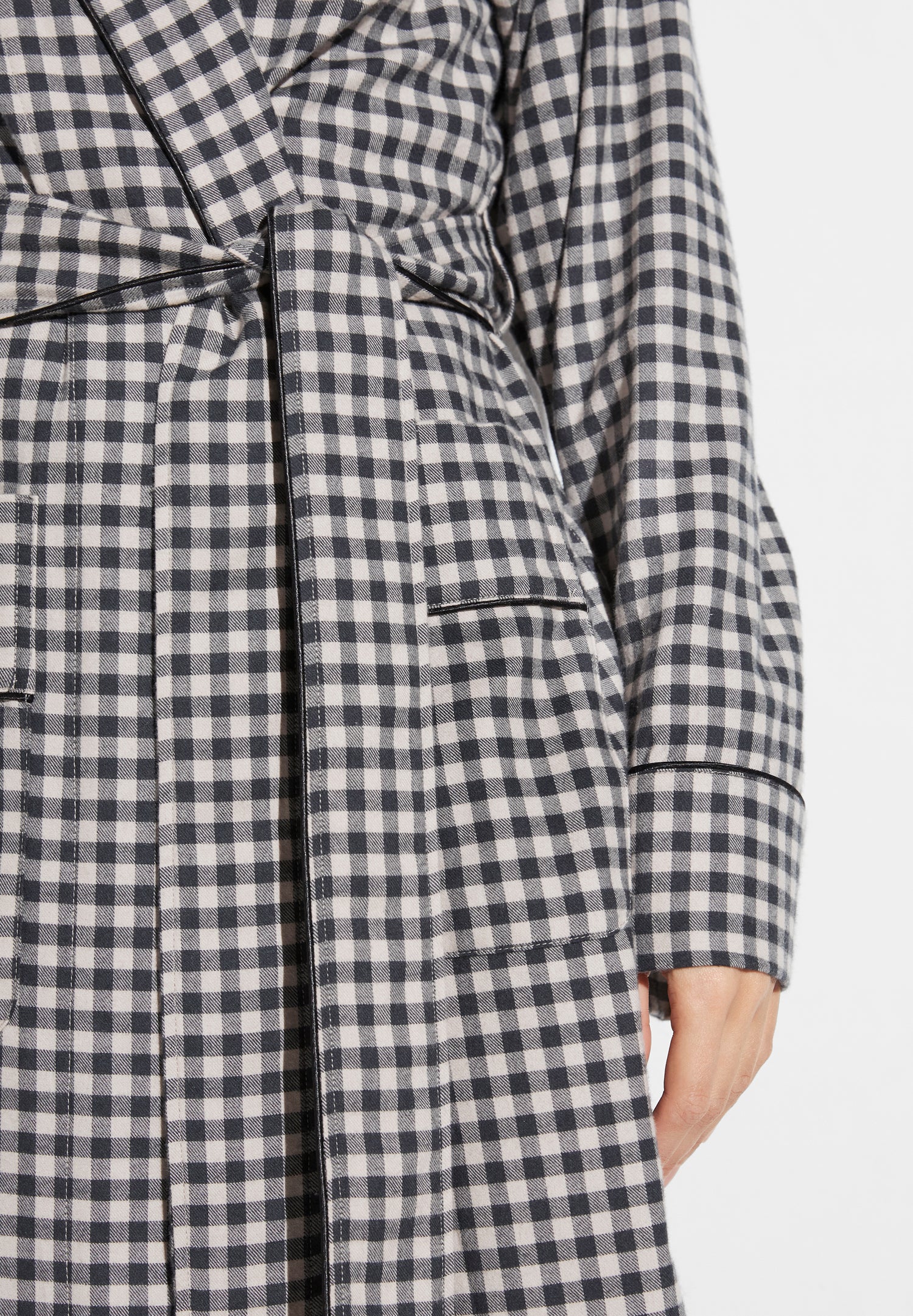 Cozy Flannel | Morgenmantel lang - oat check - Image 5