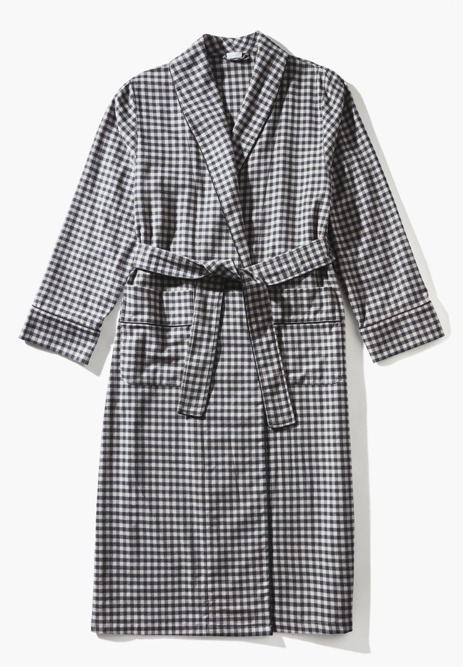 Cozy Flannel | Morgenmantel lang - oat check - Image 6