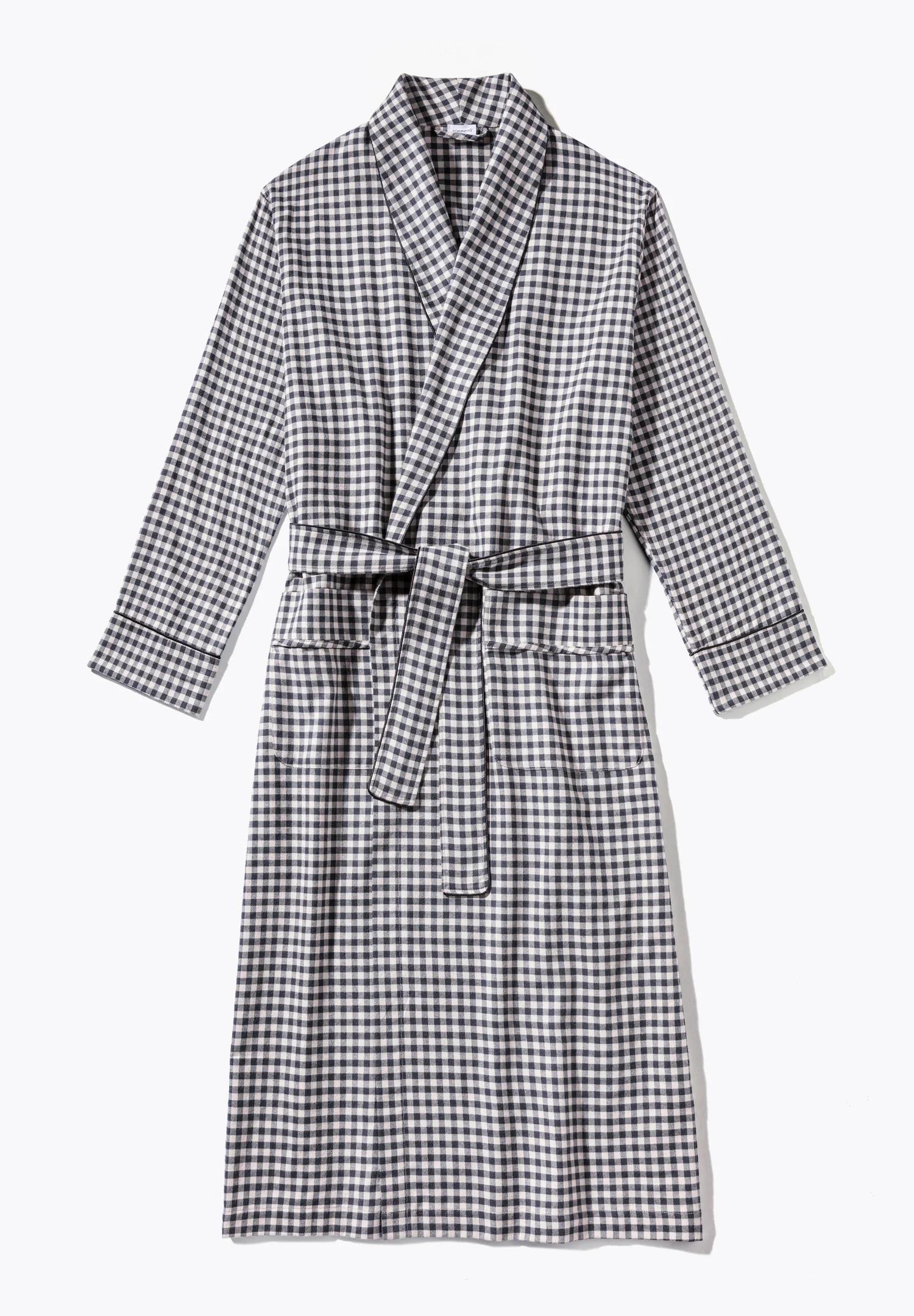Cozy Flannel | Morgenmantel lang - oat check - Image 5