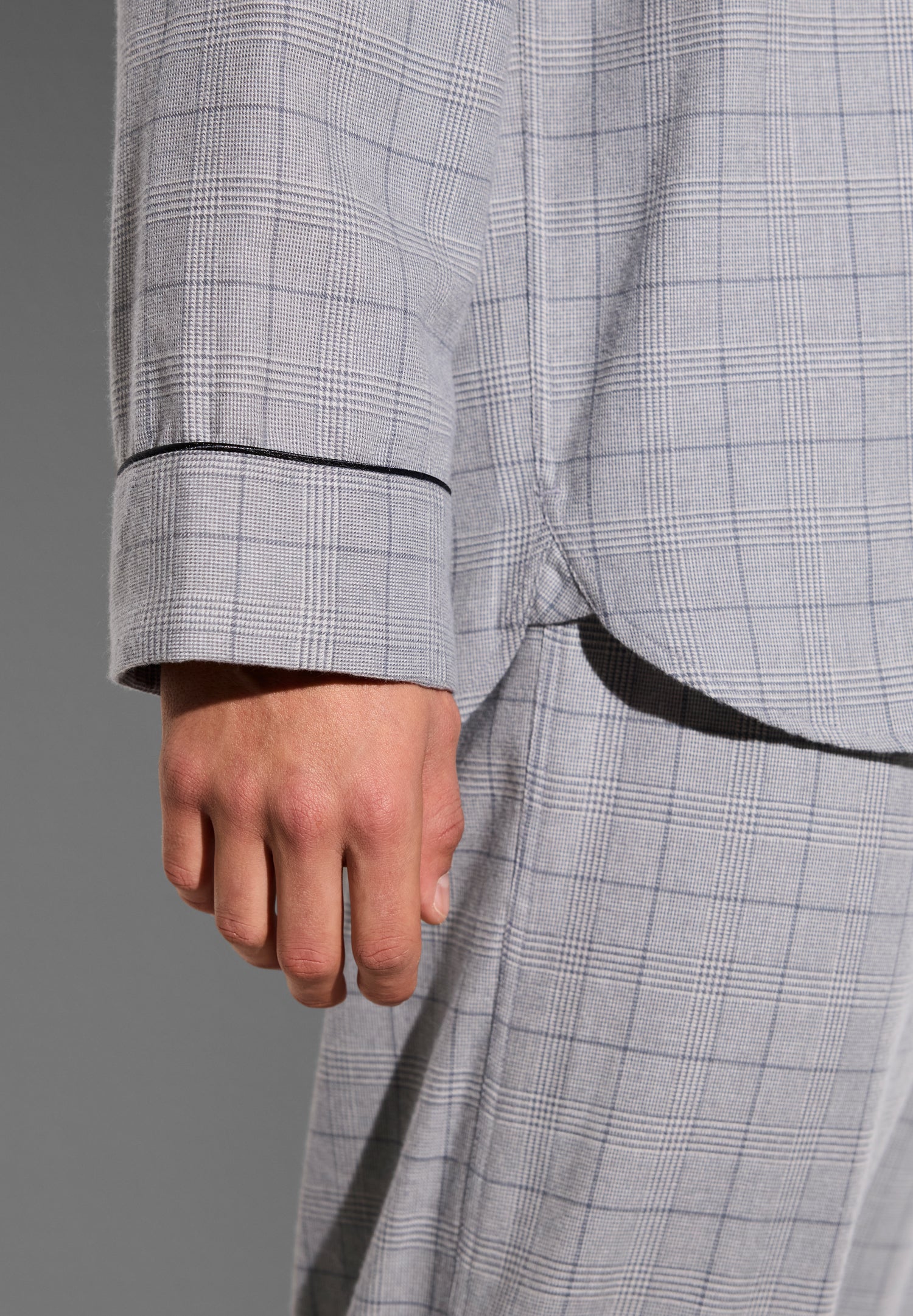 Cozy Flannel | Pyjama lang - dark grey check - Image 4