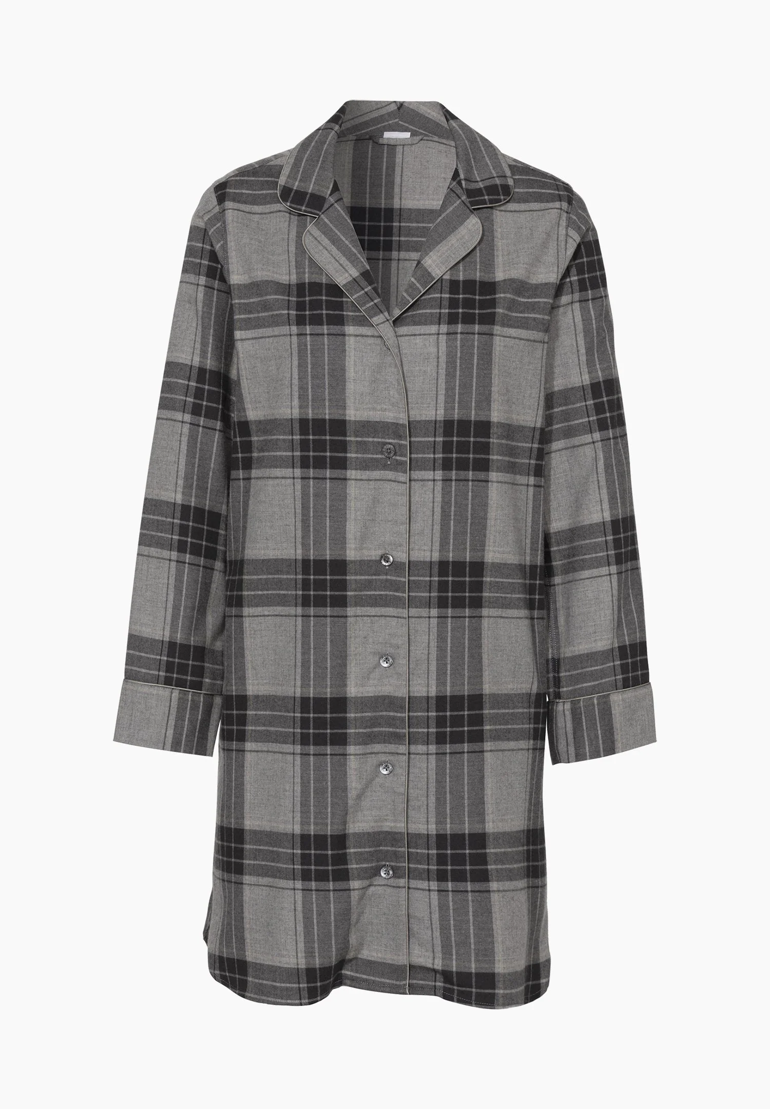 Cozy Flannel | Sleepshirt langarm - grey check - Image 2