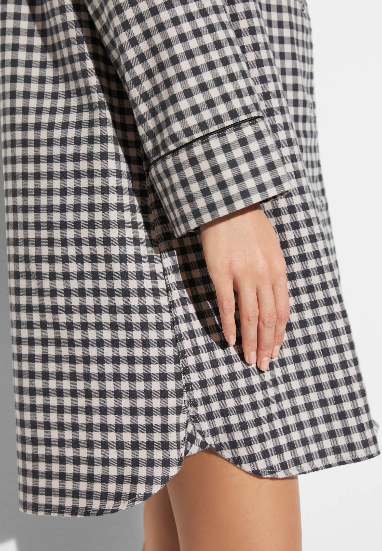 Cozy Flannel | Sleepshirt langarm - oat check - Image 4