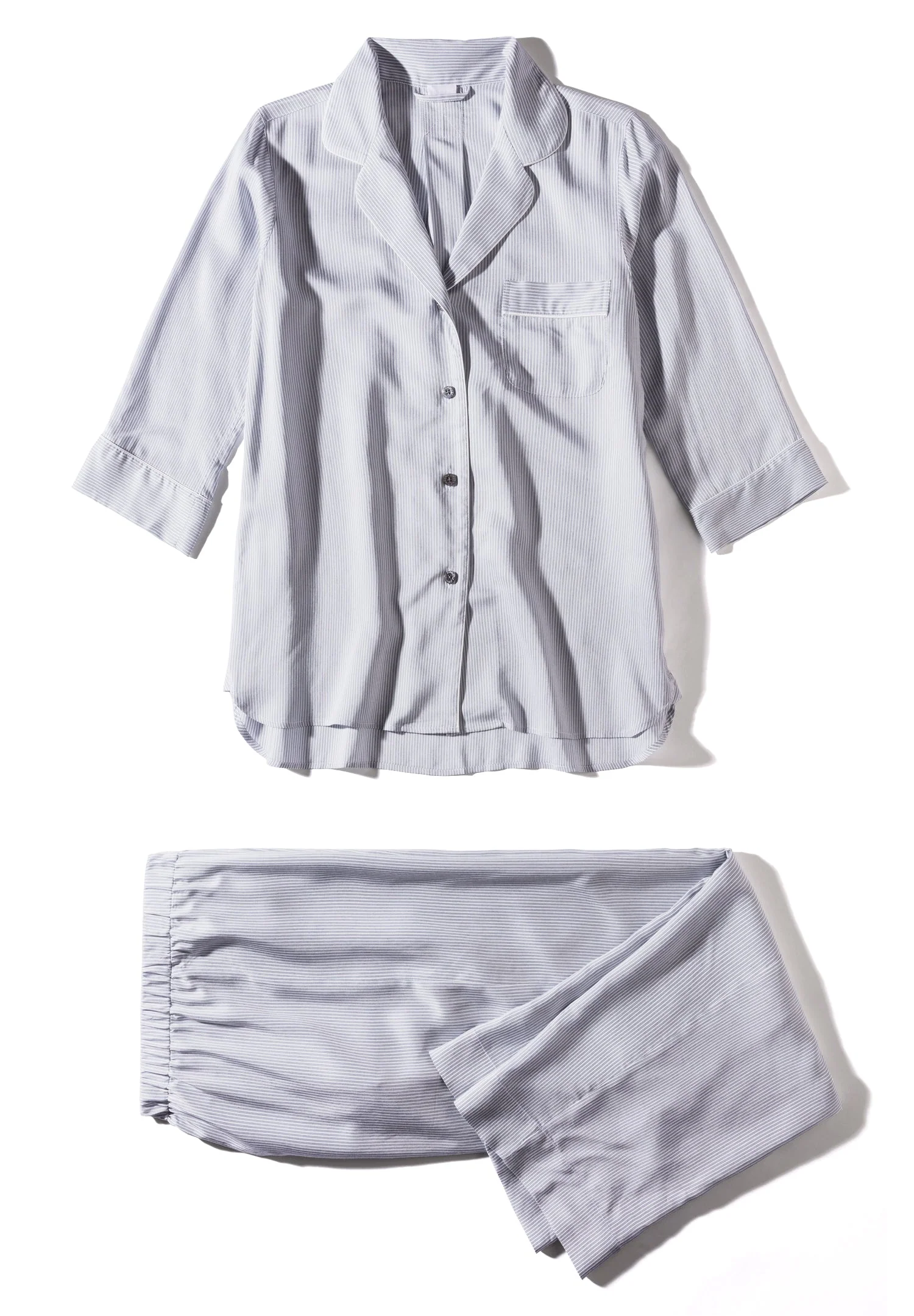 Feminine Stripes | Cropped Pyjama 3/4-Ärmel - sky stripes - Image 5