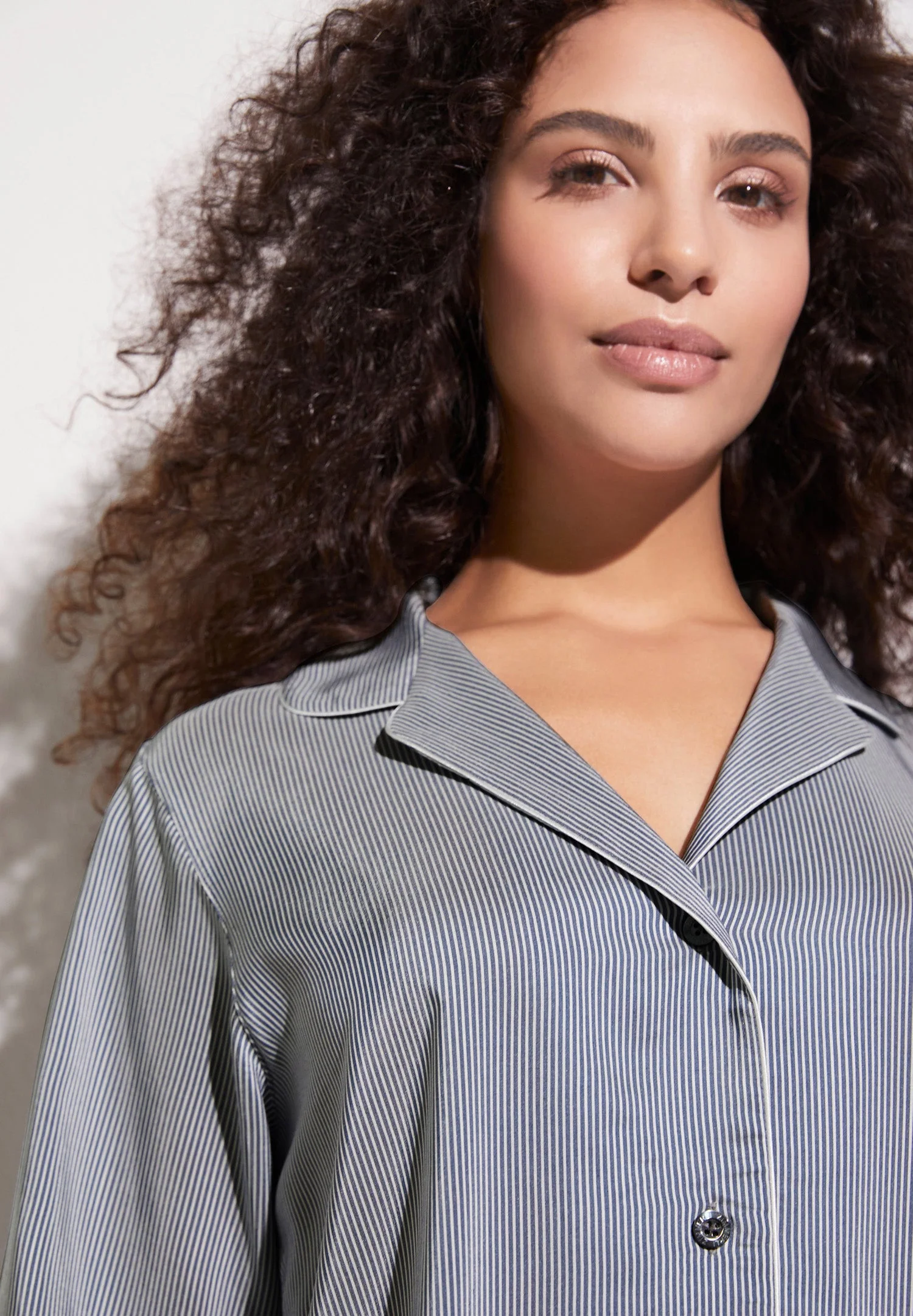 Feminine Stripes | Sleepshirt 3/4-Ärmel - blue stripes - Image 3