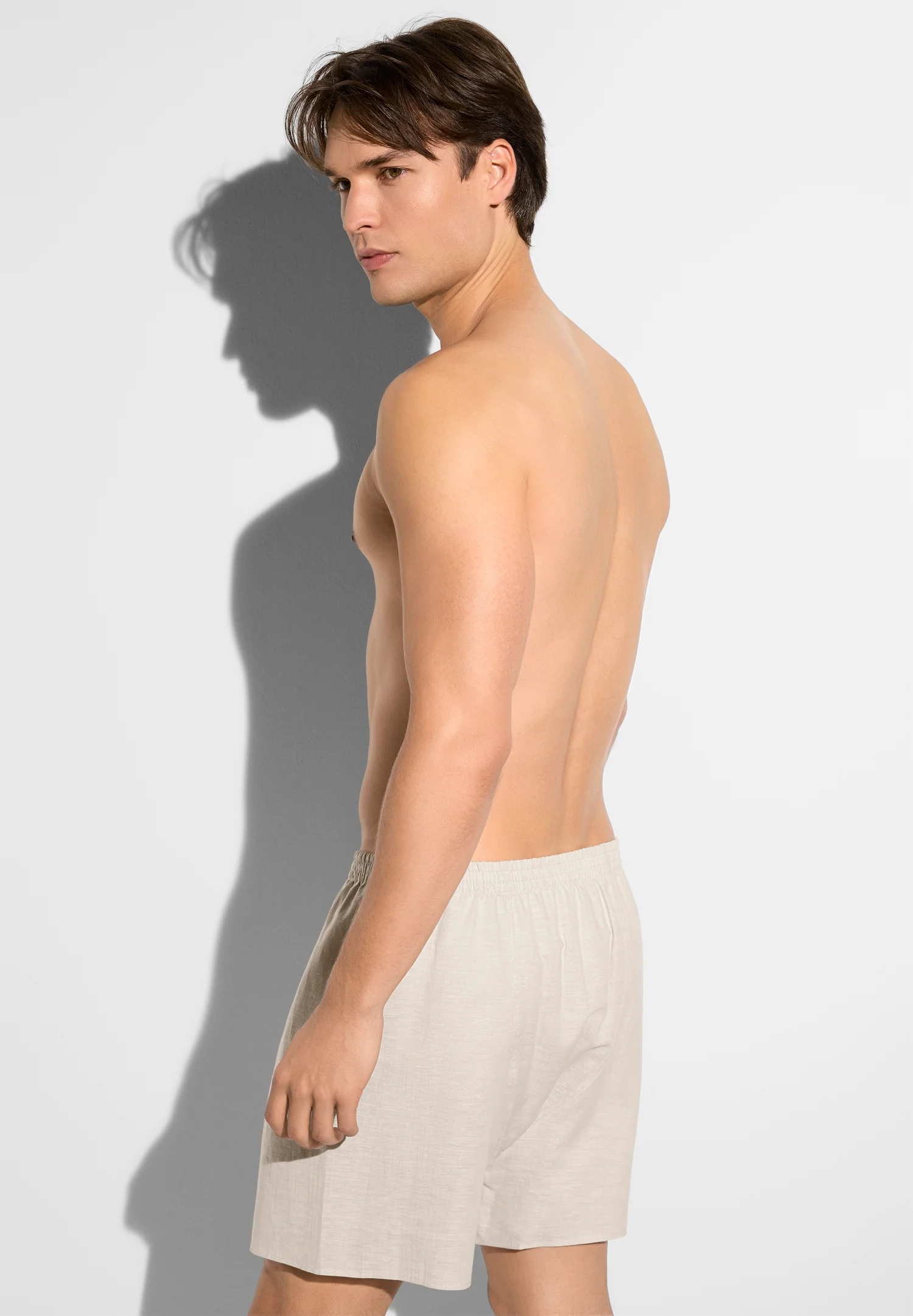 Linen Blend | Boxer Shorts - beige - Image 3