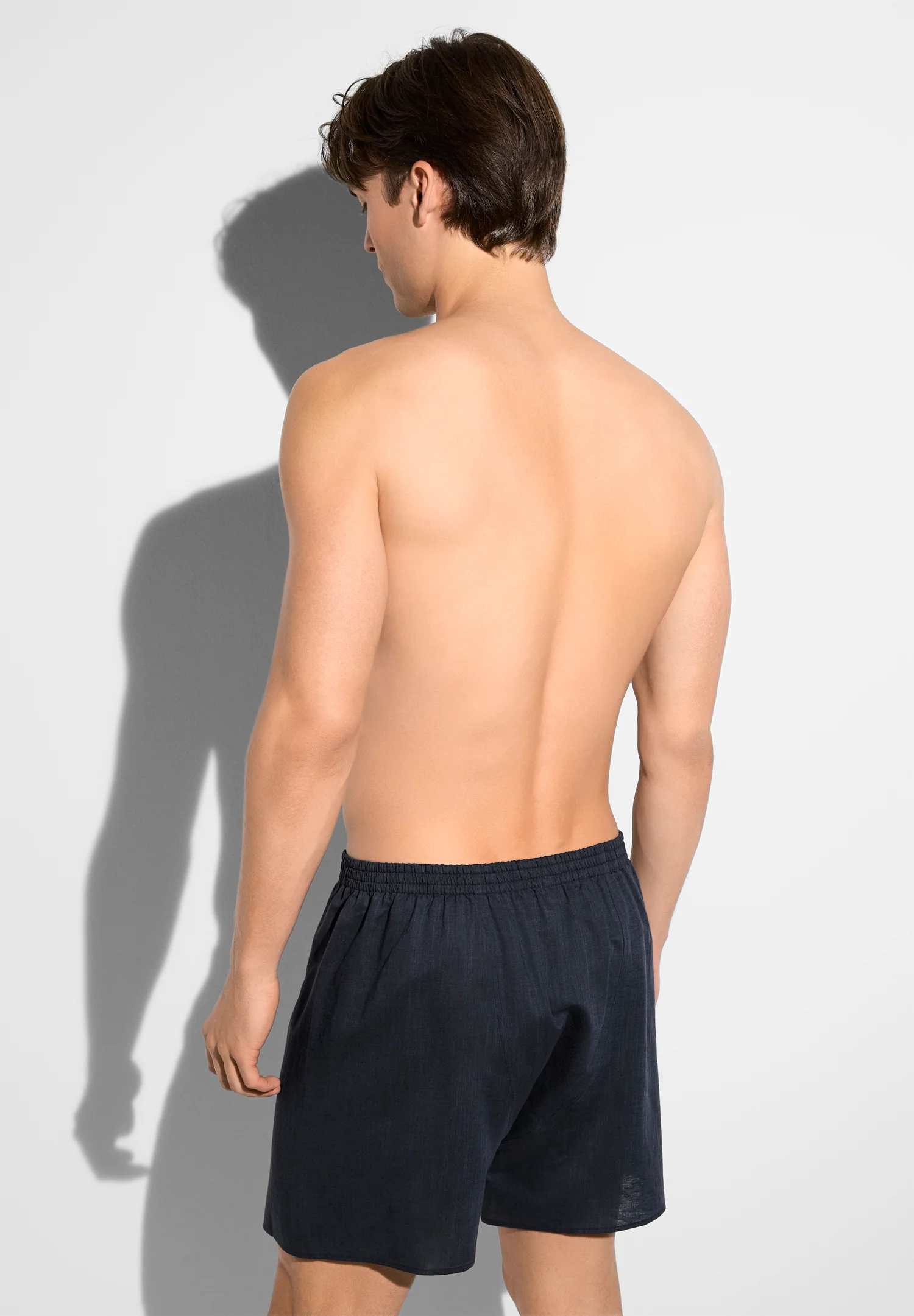 Linen Blend | Boxer Shorts - navy - Image 3
