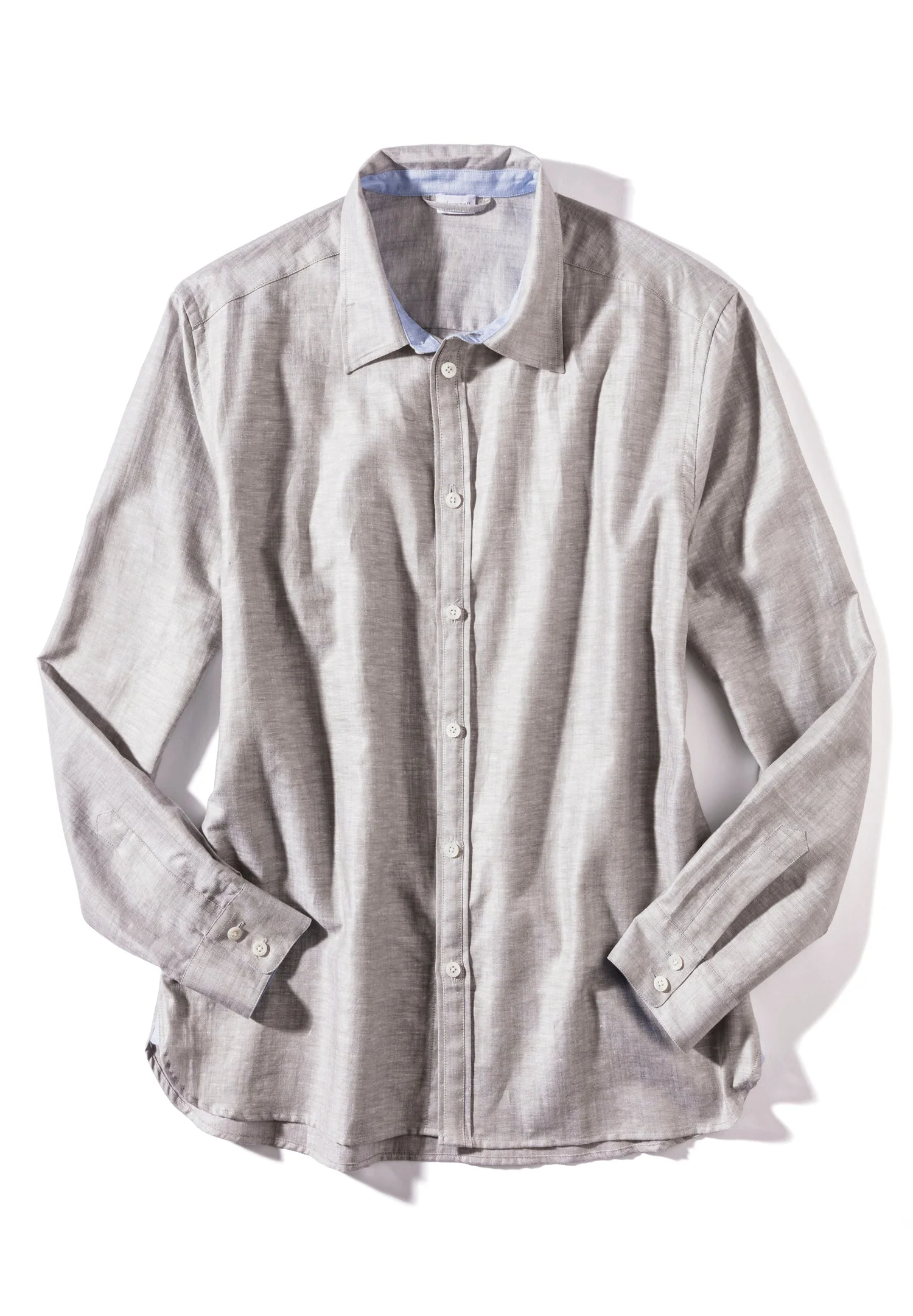 Linen Blend | Durchgeknöpftes Shirt langarm - greystone - Image 3