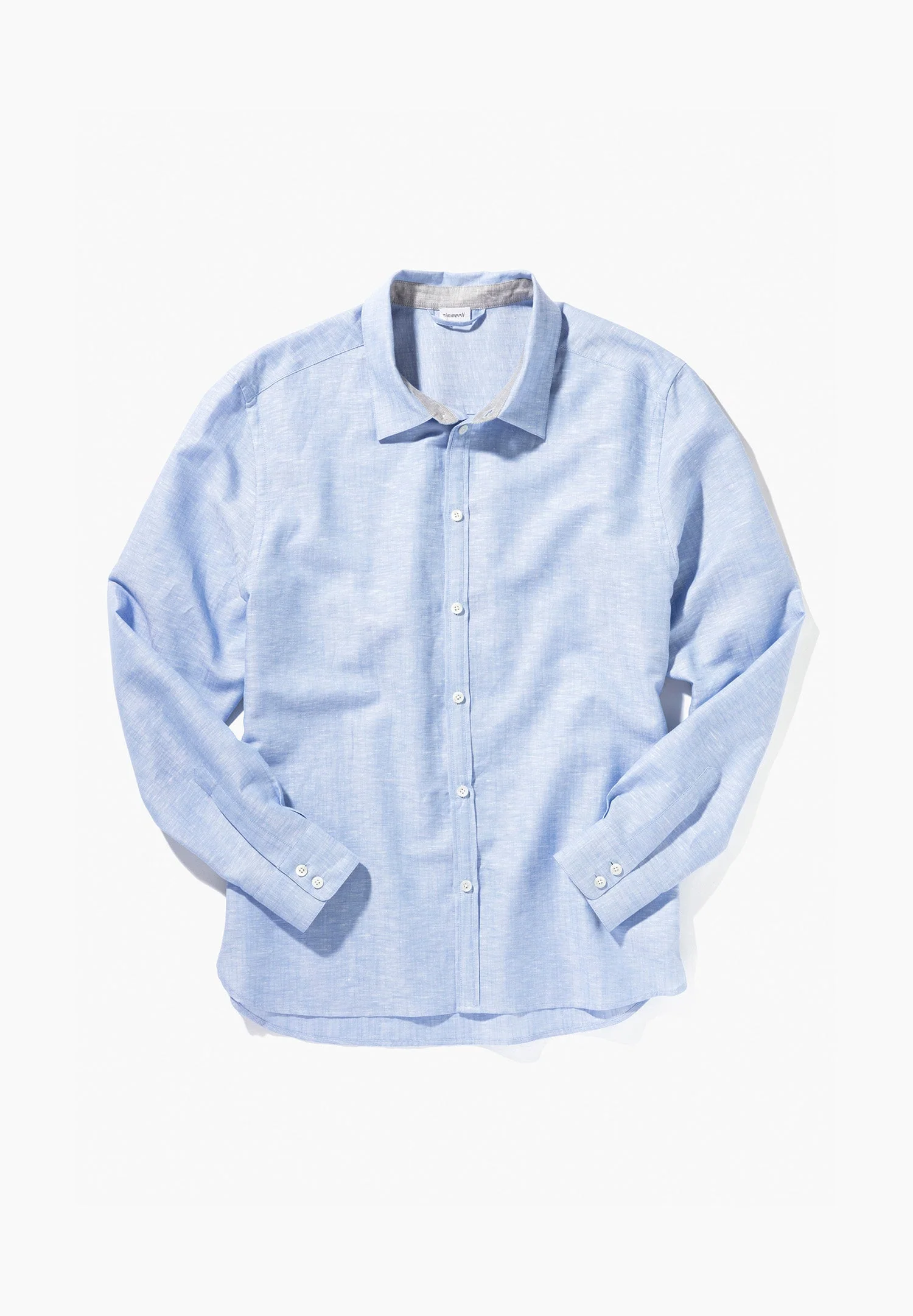 Linen Blend | Durchgeknöpftes Shirt langarm - light blue - Image 6