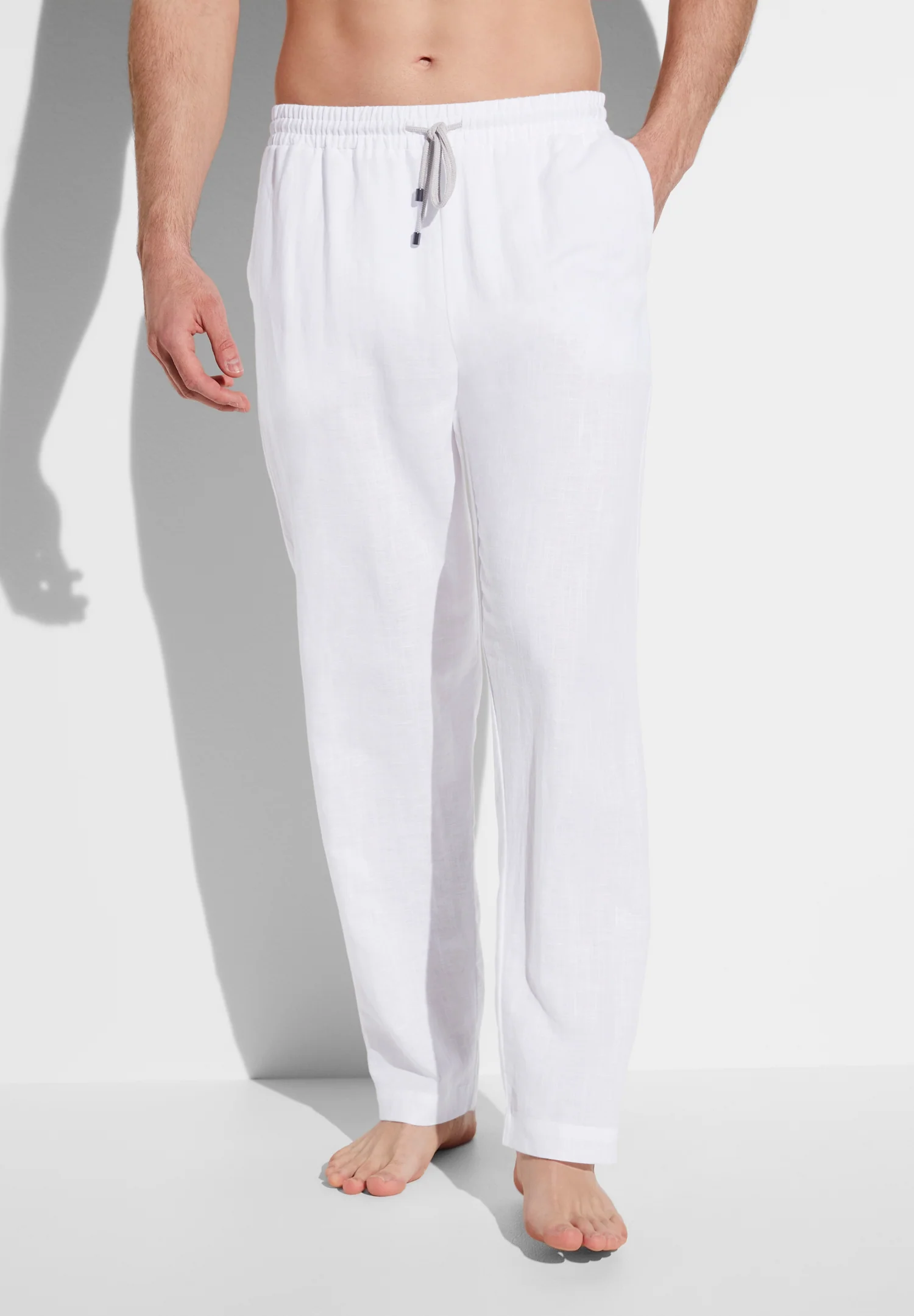 Linen Blend | Hose lang - weiss - Image 3
