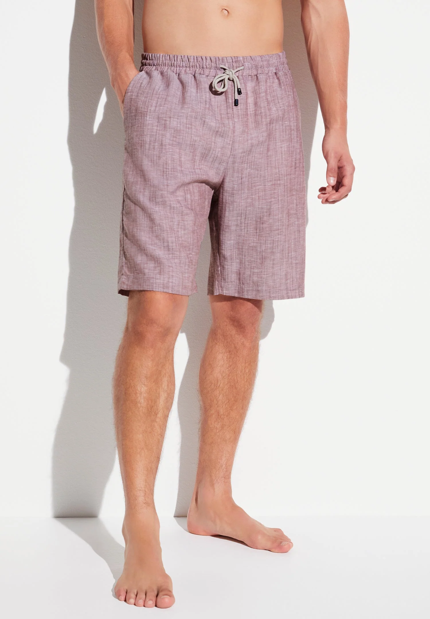 Linen Blend | Shorts - red sand