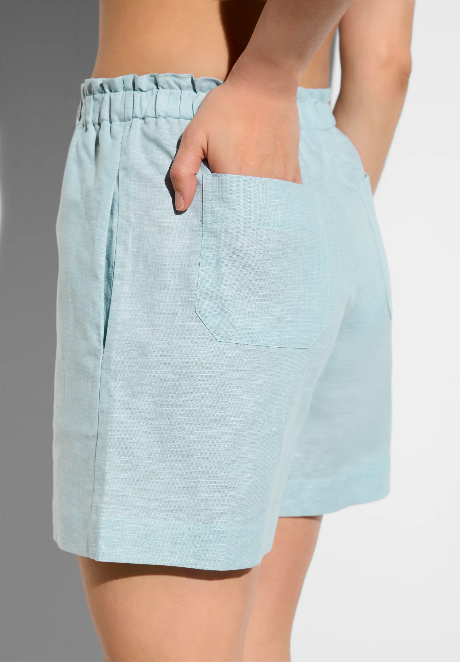 Linen Blend | Shorts - sea blue - Image 4