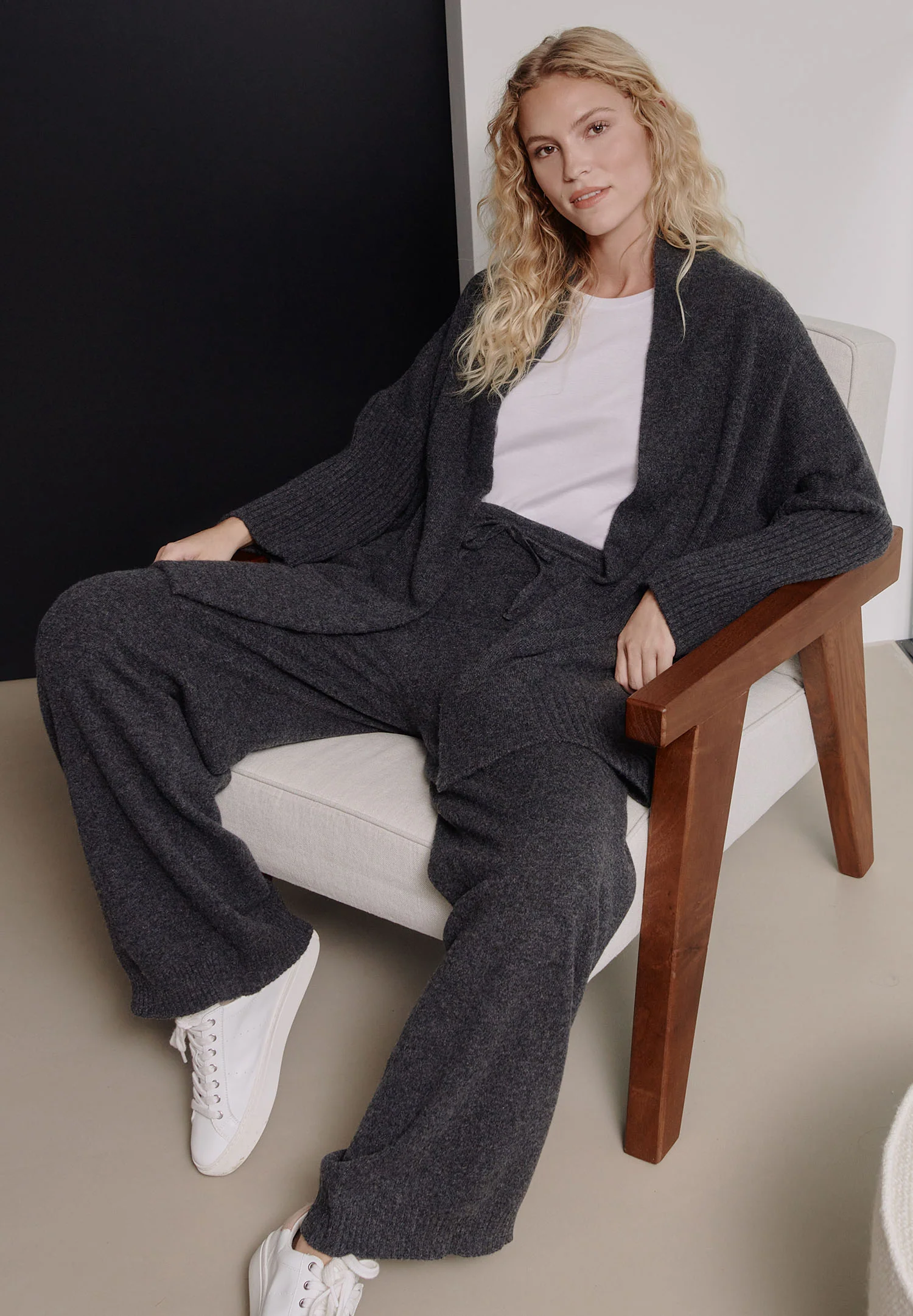 Luxury Cashmere | Hose lang Damen - anthrazit - Image 3