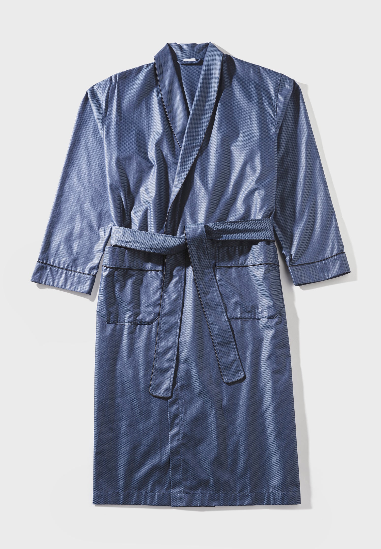 Luxury Jacquard | Morgenmantel lang - dark blue - Image 5