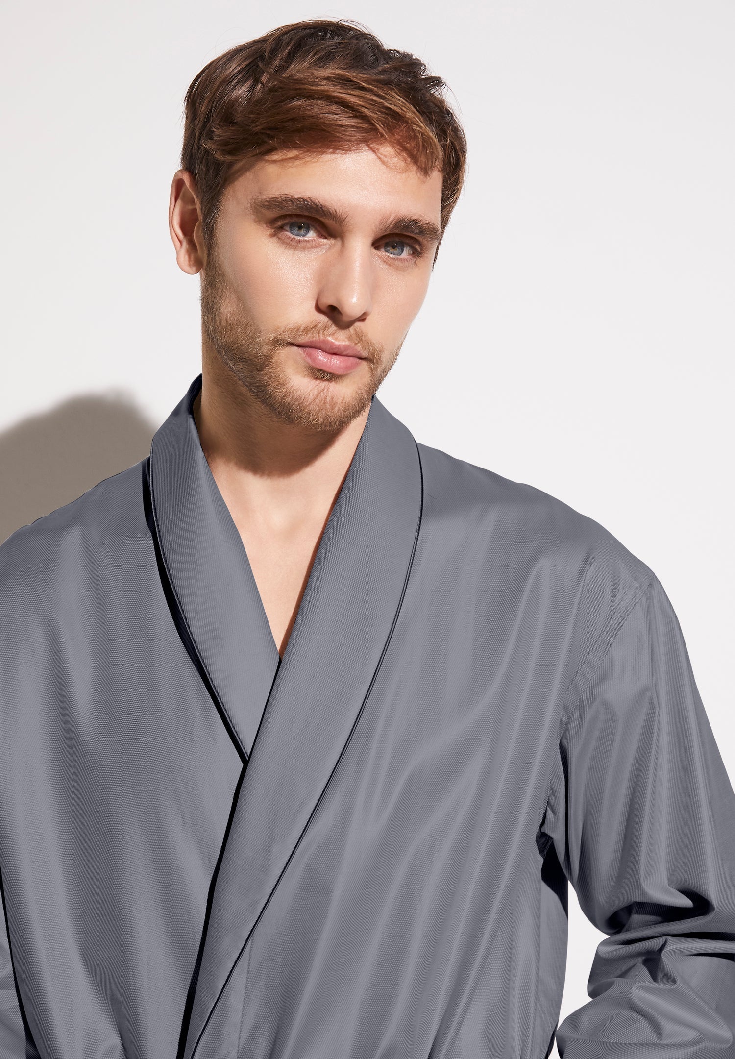 Luxury Jacquard | Morgenmantel lang - dark blue - Image 3