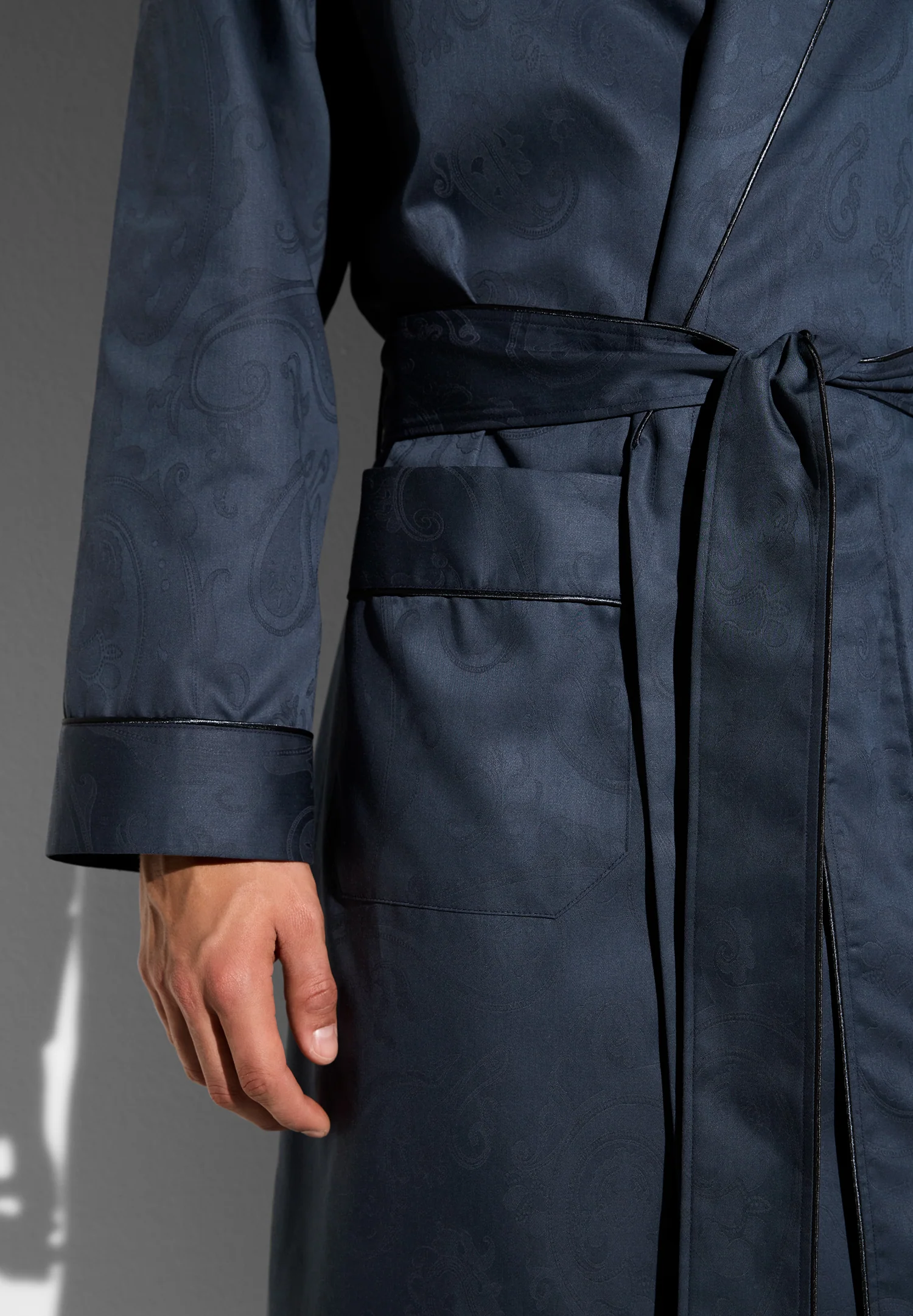 Luxury Jacquard | Morgenmantel lang - midnight - Image 5